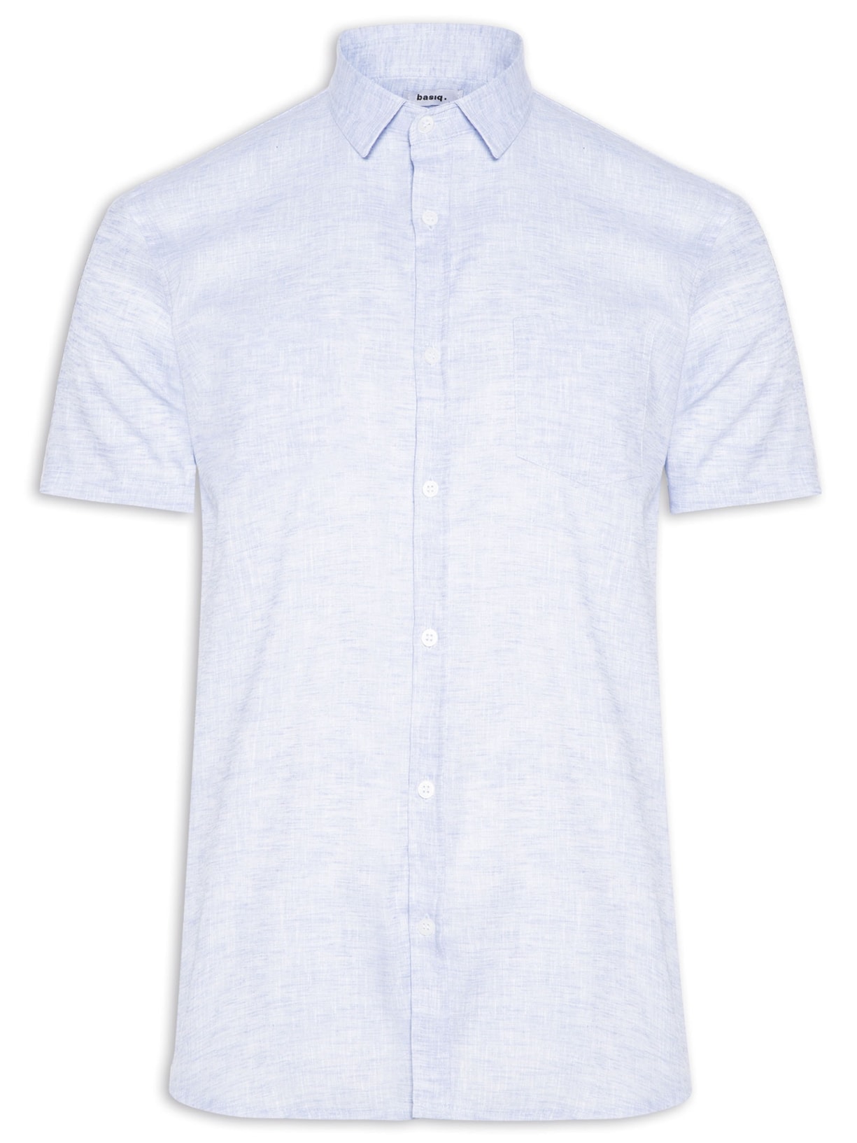 Camisa Masculina Manga Curta Com Bolso - Azul