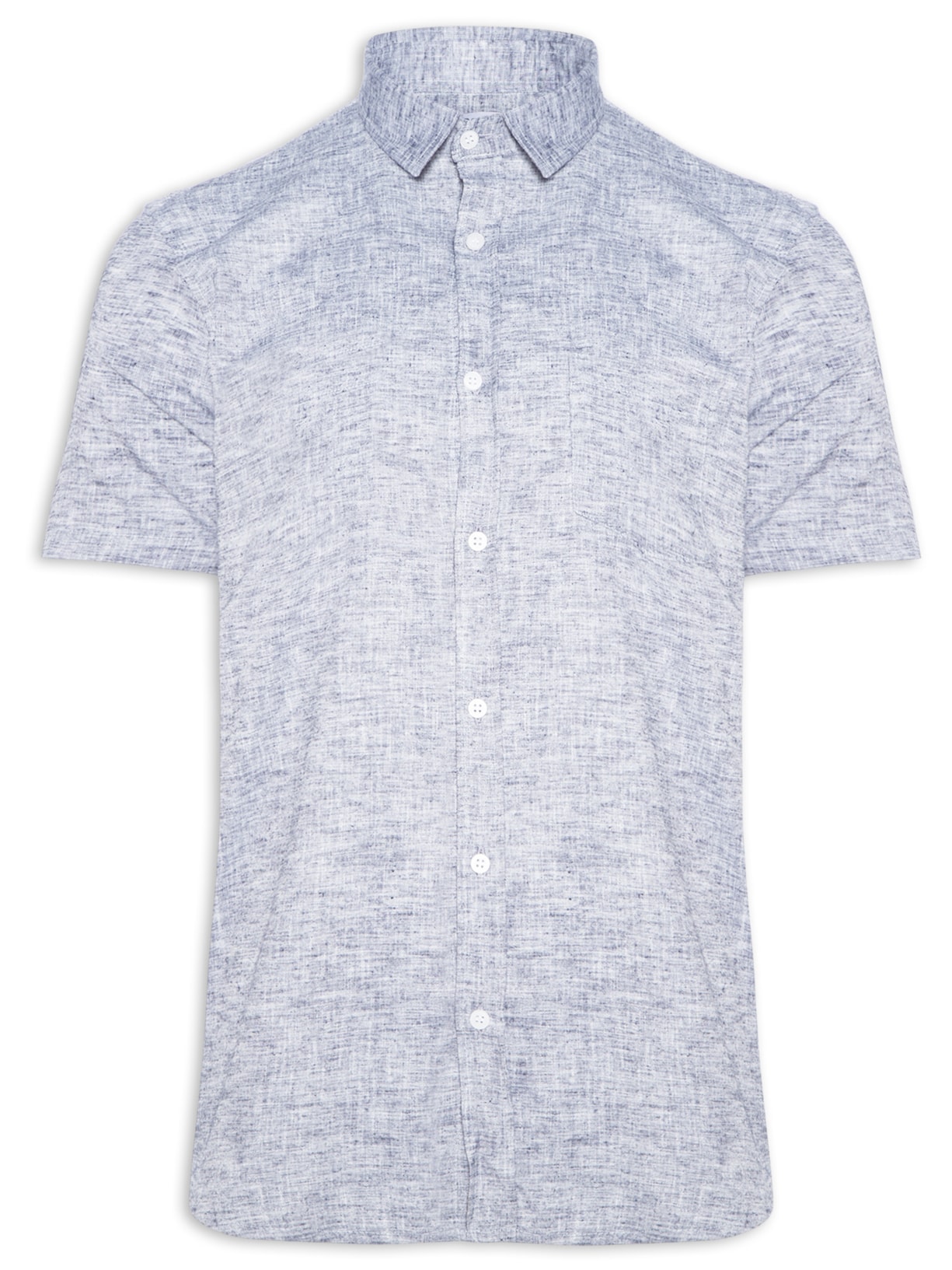 Camisa Masculina Manga Curta Com Bolso - Cinza