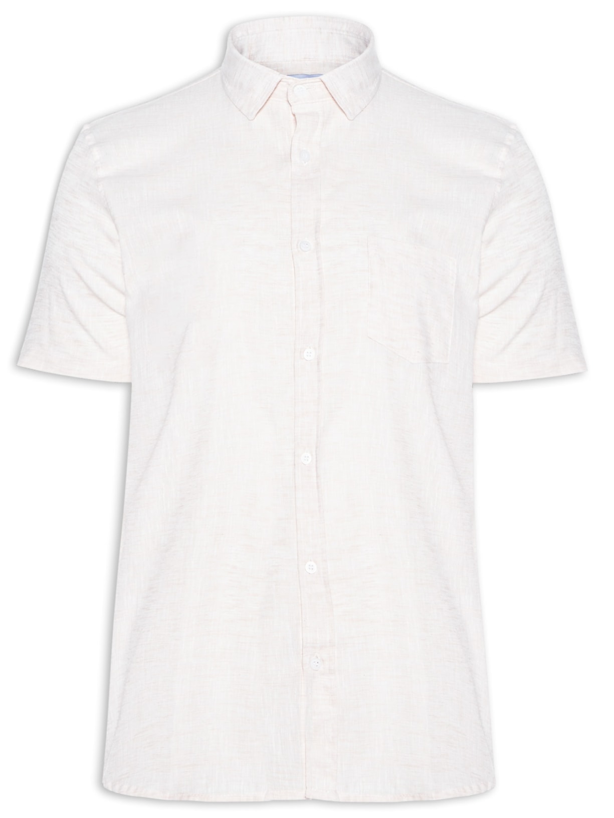 Camisa Masculina Manga Curta Com Bolso - Off White