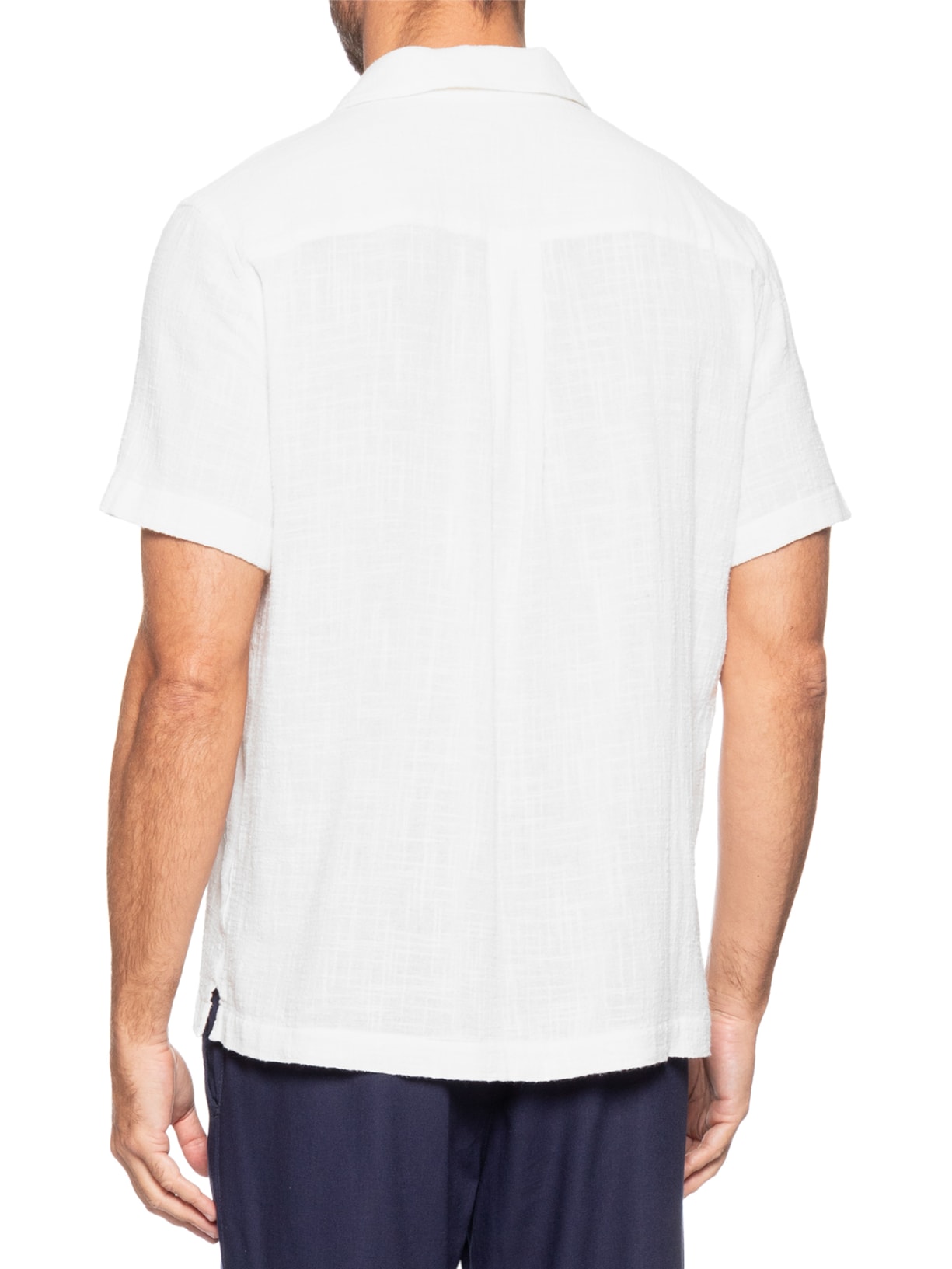 Camisa Masculina Manga Curta Cotton Branco Osklen