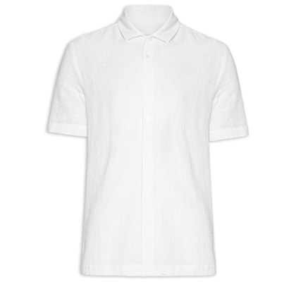 Camisa Masculina Manga Curta Cotton - Branco