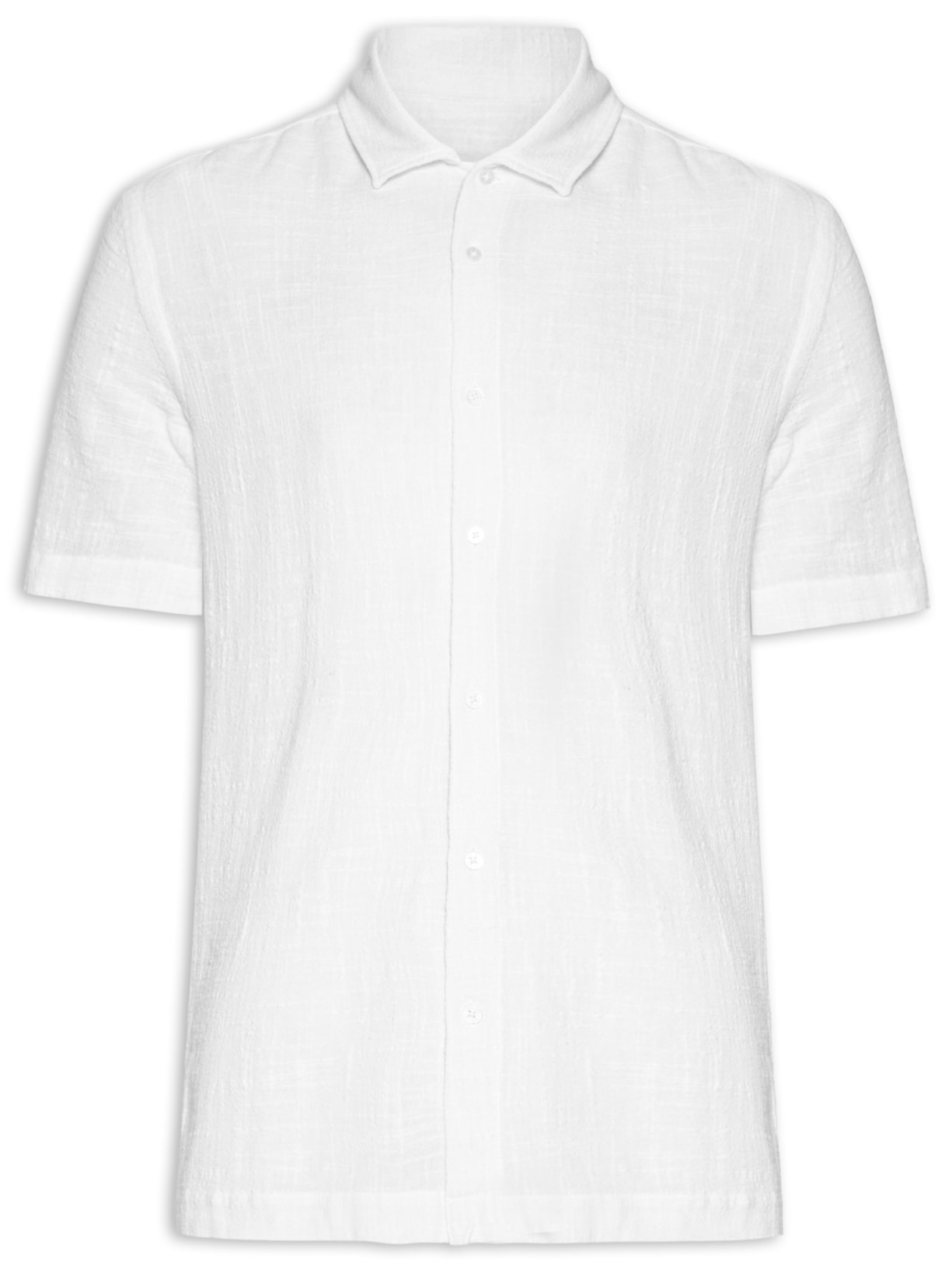 Camisa Masculina Manga Curta Cotton - Branco