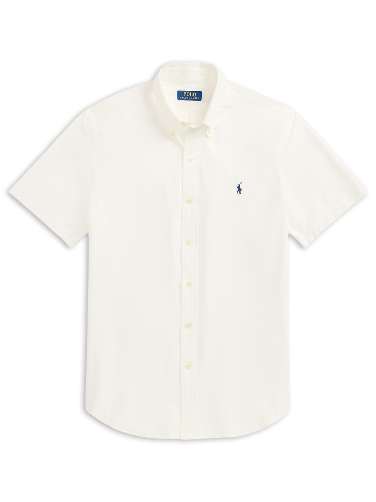Camisa Masculina Manga Curta Custom Poplin Logo Bordado - Branco