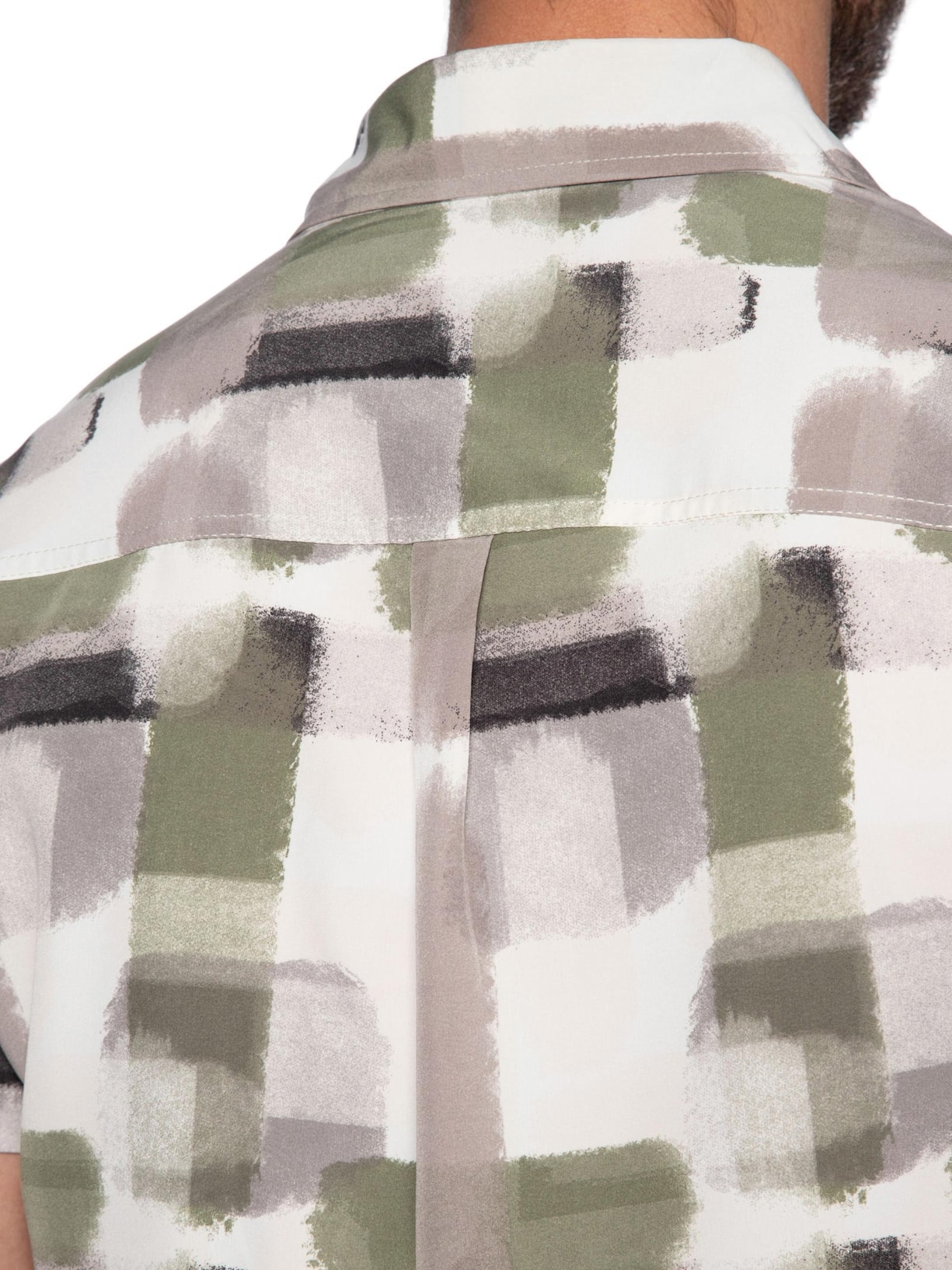 Camisa Masculina Manga Curta Estampada Verde Basiq Men