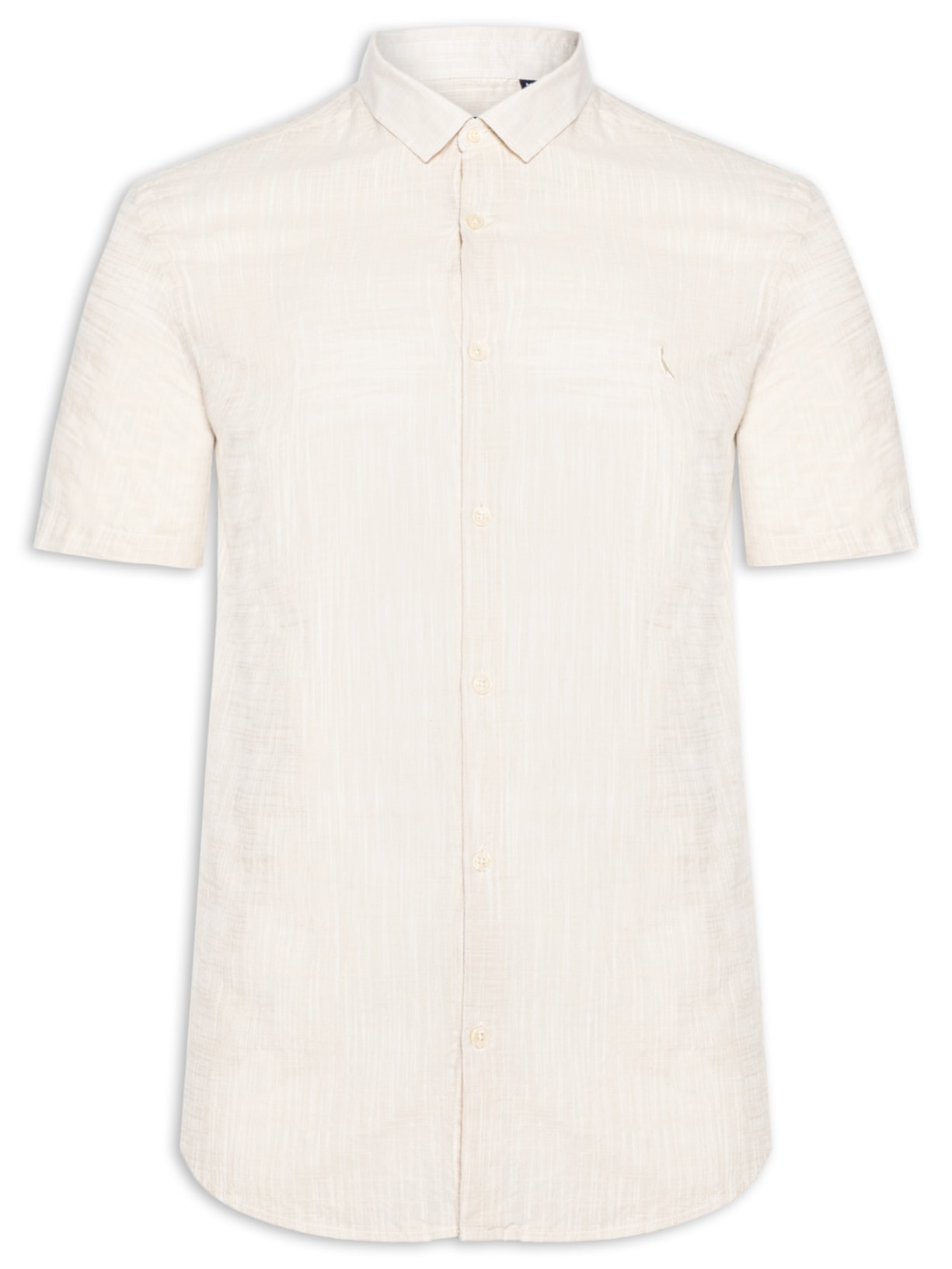 Camisa Masculina Manga Curta Flame Leve Bege Reserva