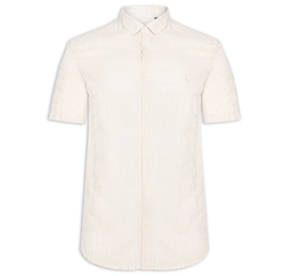 Camisa Masculina Manga Curta Flame Leve - Bege