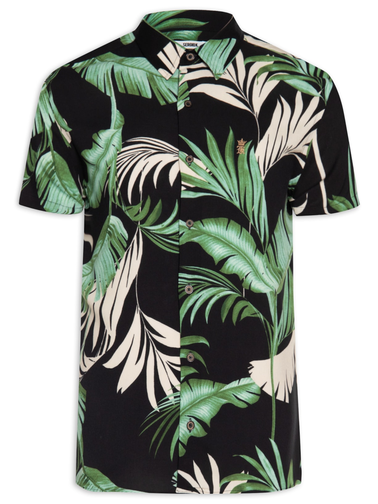 Camisa Masculina Manga Curta Garden Green - Preto