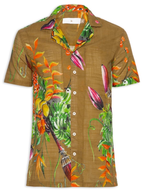 Camisa Masculina Manga Curta Guaraná - Marrom