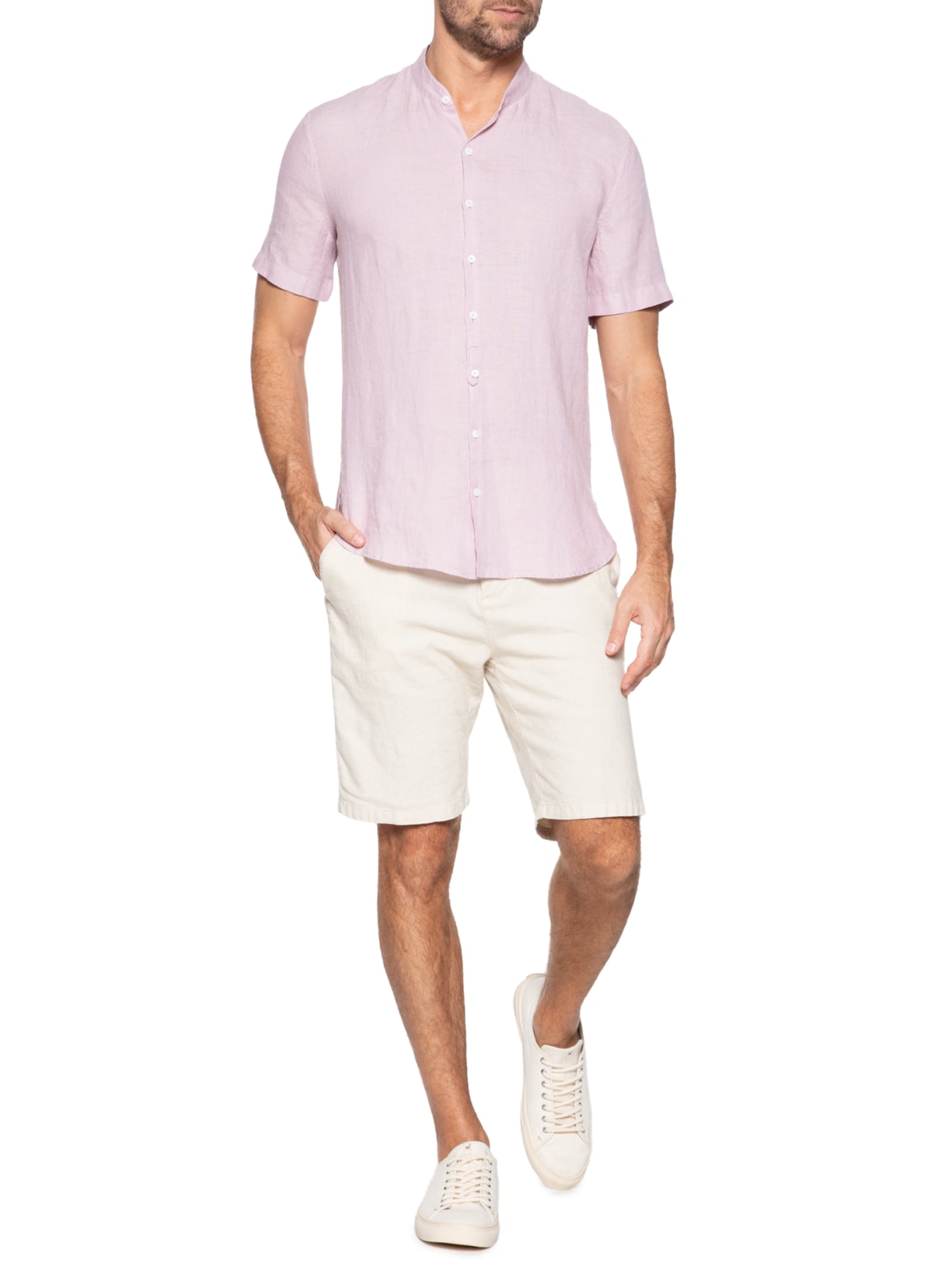 Camisa Masculina Manga Curta HRB YD Coo Mpro Rosa Ricardo Almeida