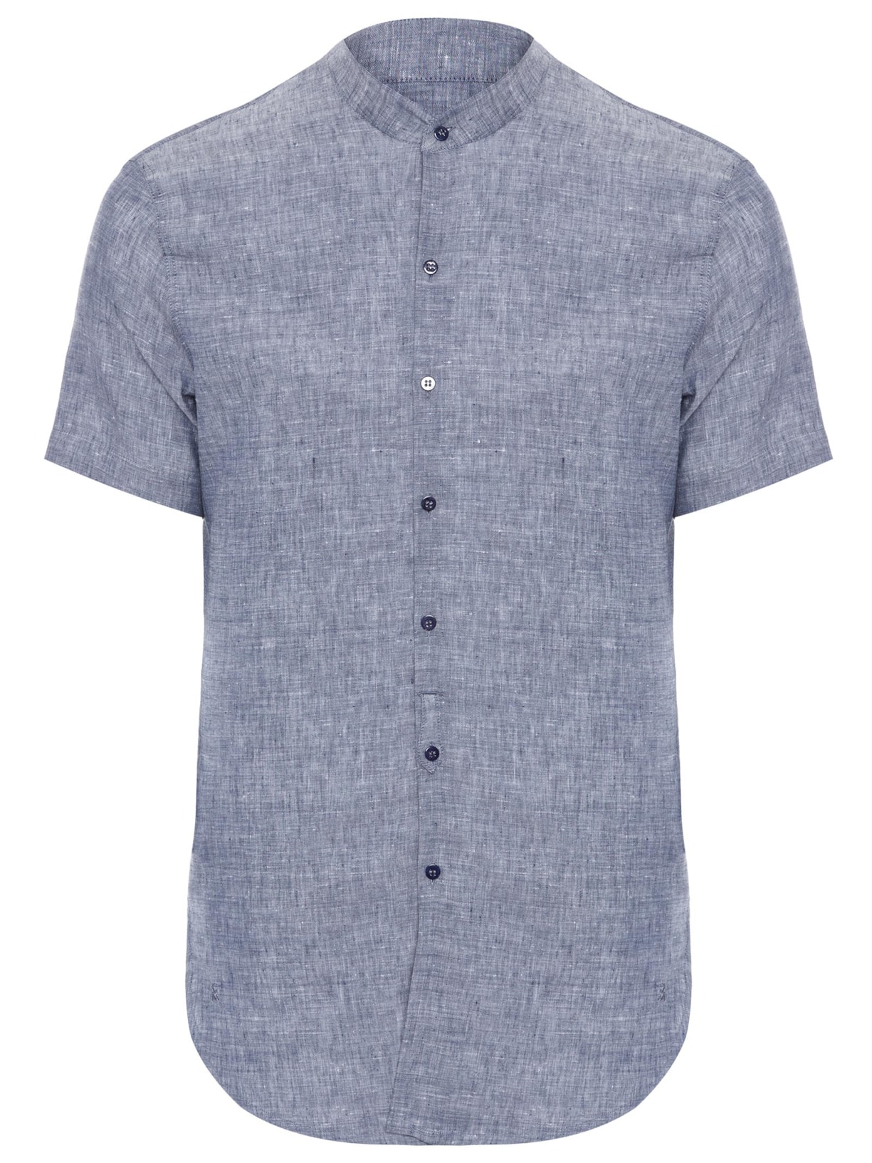 Camisa Masculina Manga Curta Linho Hr8 - Cinza