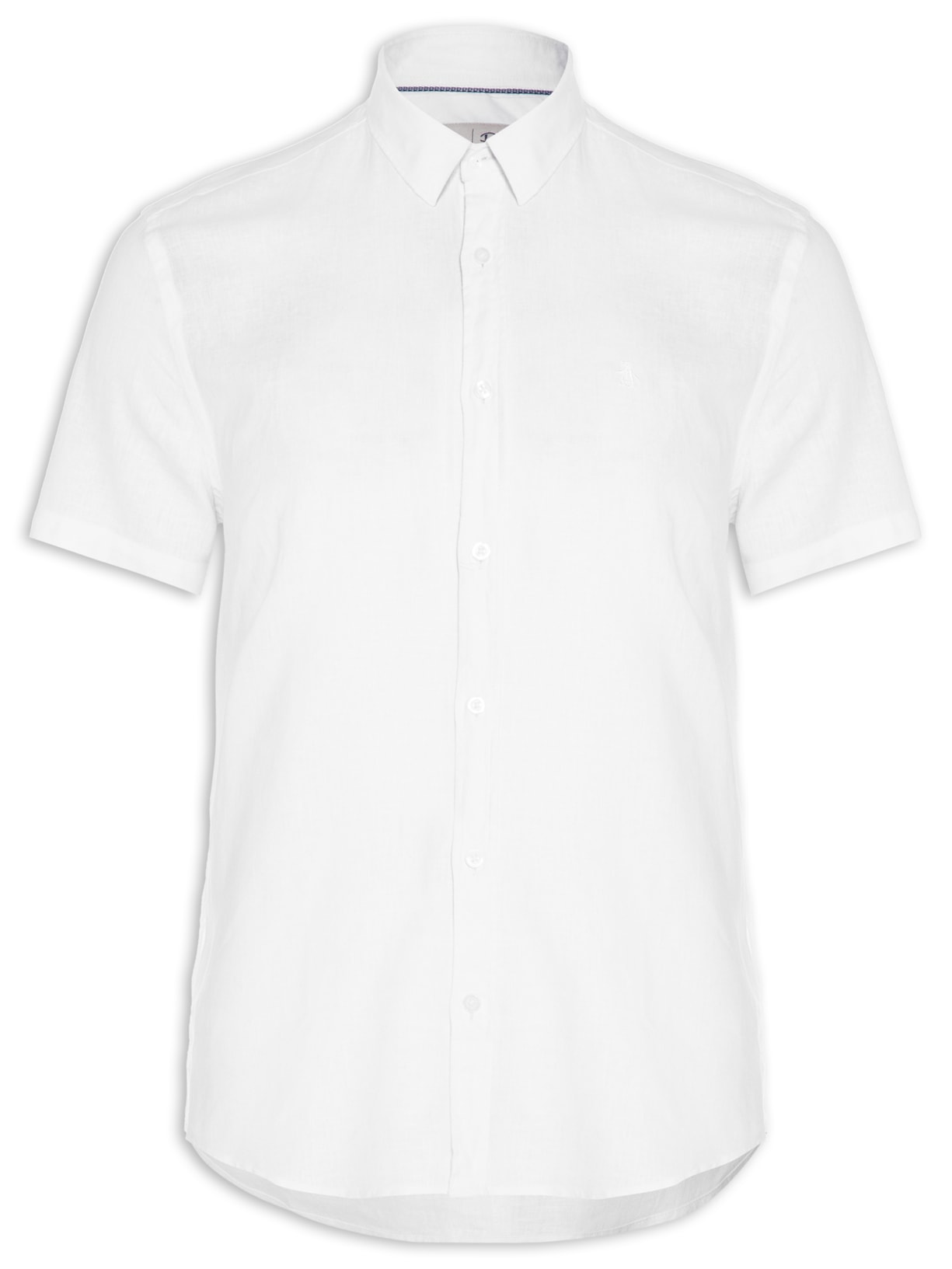 Camisa Masculina Manga Curta Linho Original - Branco