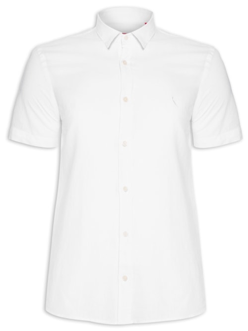 Camisa Masculina Manga Curta Linho Pienza - Off White