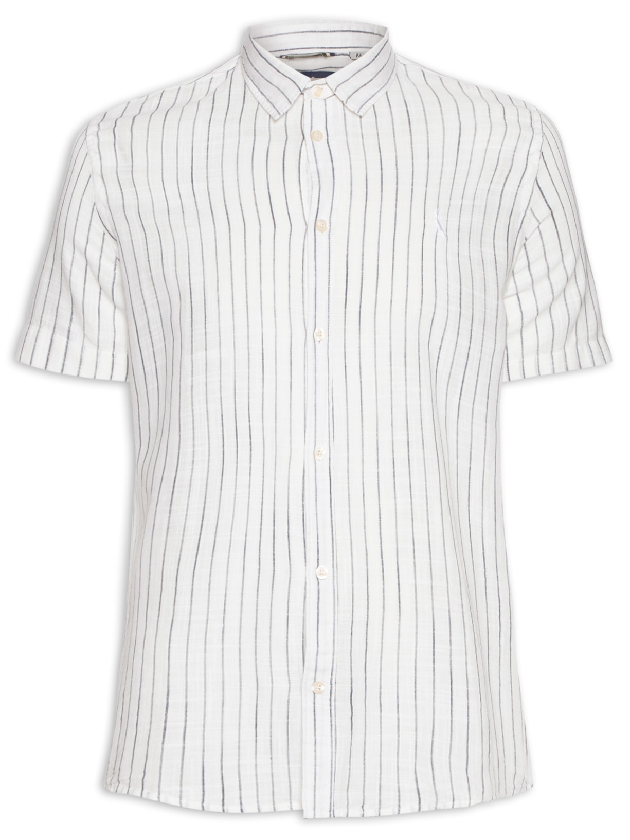 Camisa Masculina Manga Curta Linho Sun - Branco