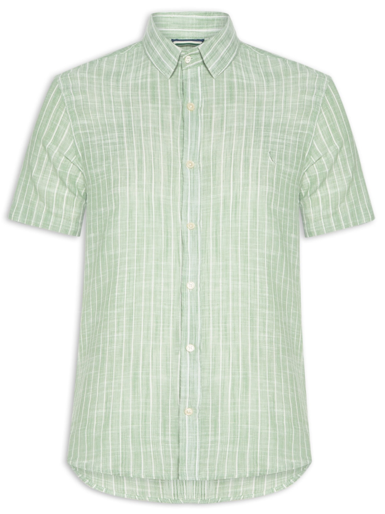 Camisa Masculina Manga Curta Linho Sun Verde Reserva