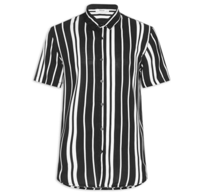 Camisa Masculina Manga Curta Listrada - Preto