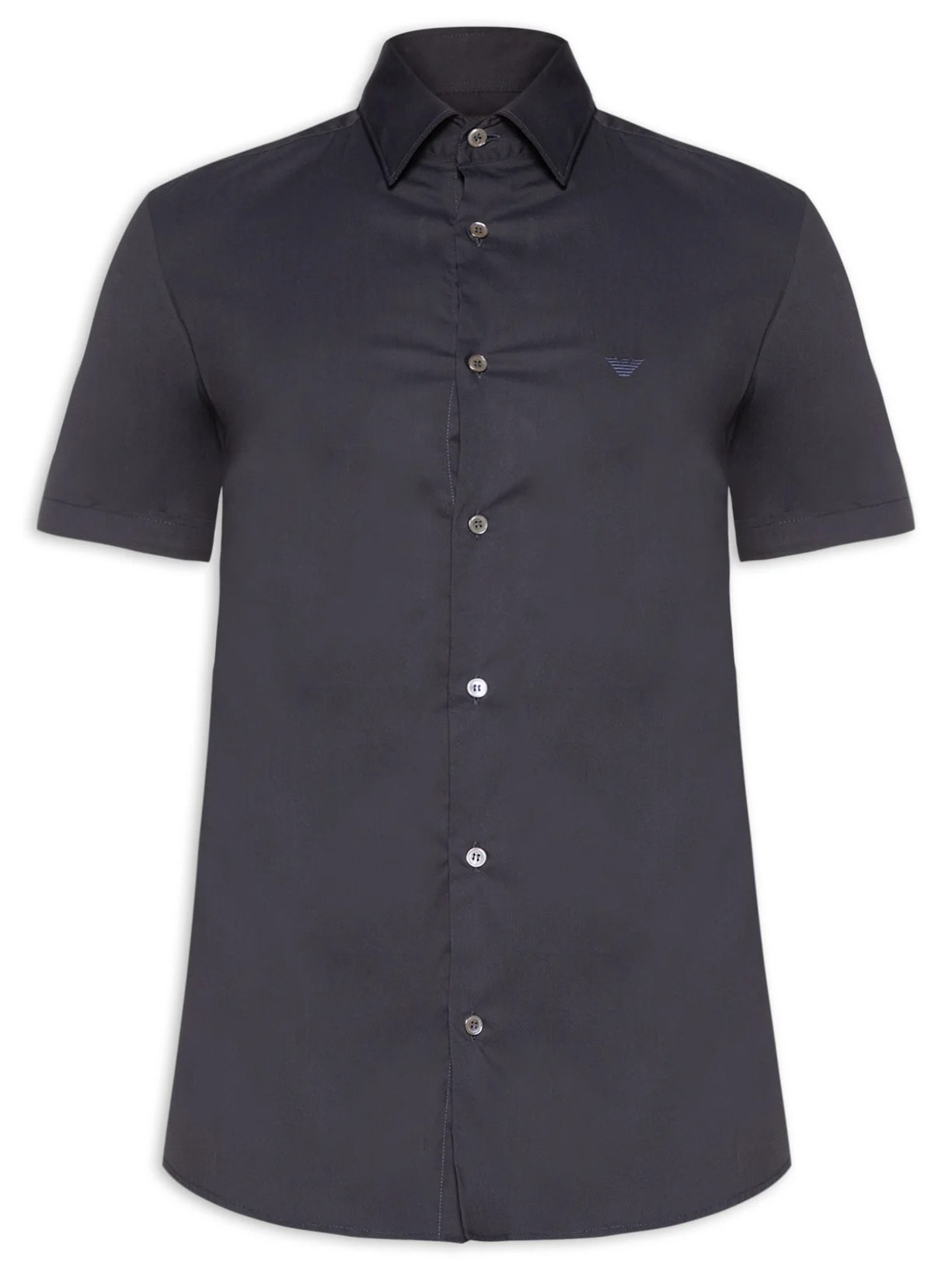 Camisa Masculina Manga Curta Logo Azul Emporio Armani