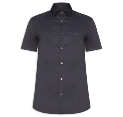 Camisa Masculina Manga Curta Logo - Azul