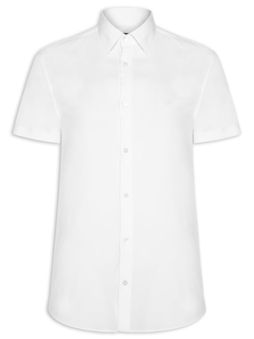 Camisa Masculina Manga Curta Logo - Branco