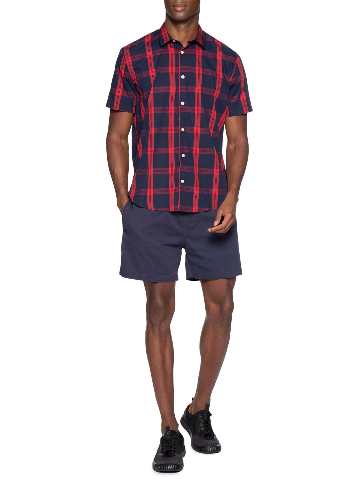 Camisa Masculina Manga Curta Matteo Azul Reserva