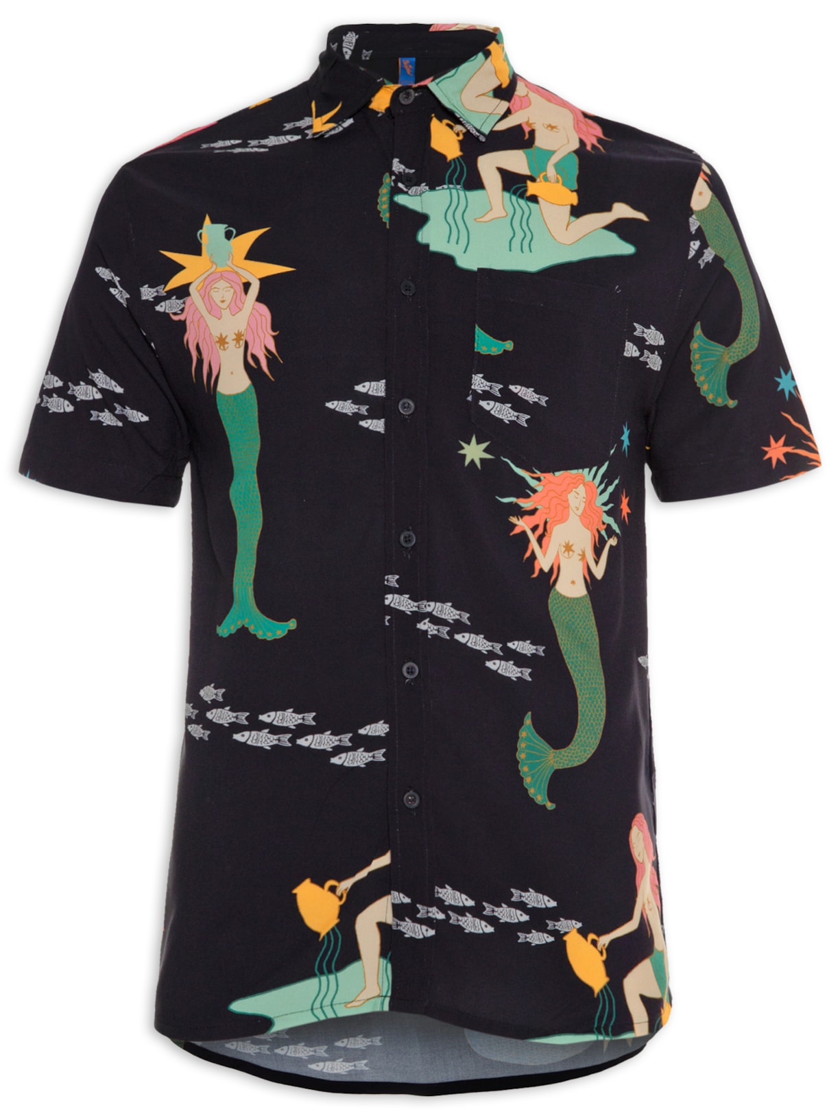 Camisa Masculina Manga Curta Mística - Preto