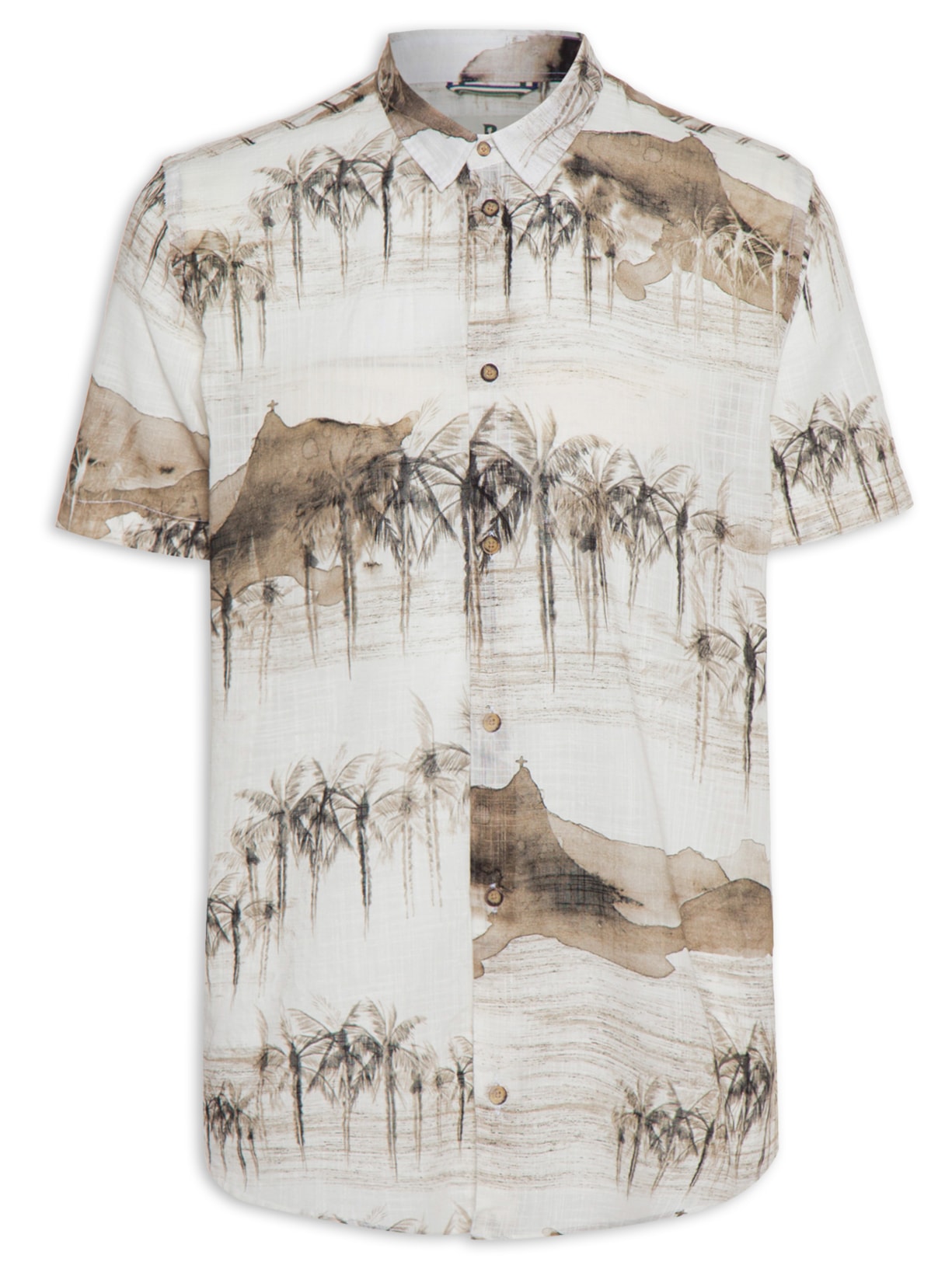 Camisa Masculina Manga Curta Nanquim - Branco