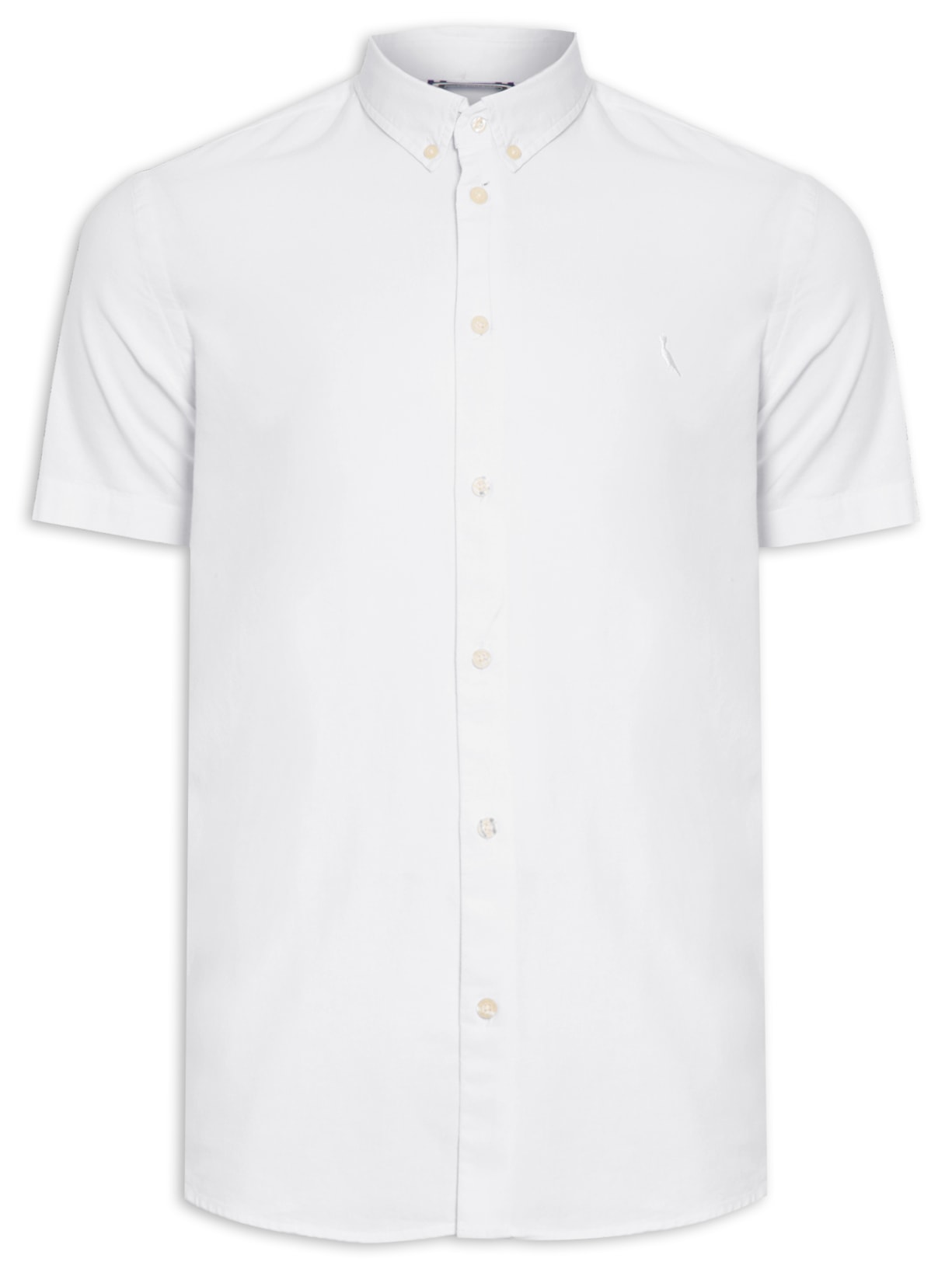 Camisa Masculina Manga Curta Oxford Color Branco Reserva