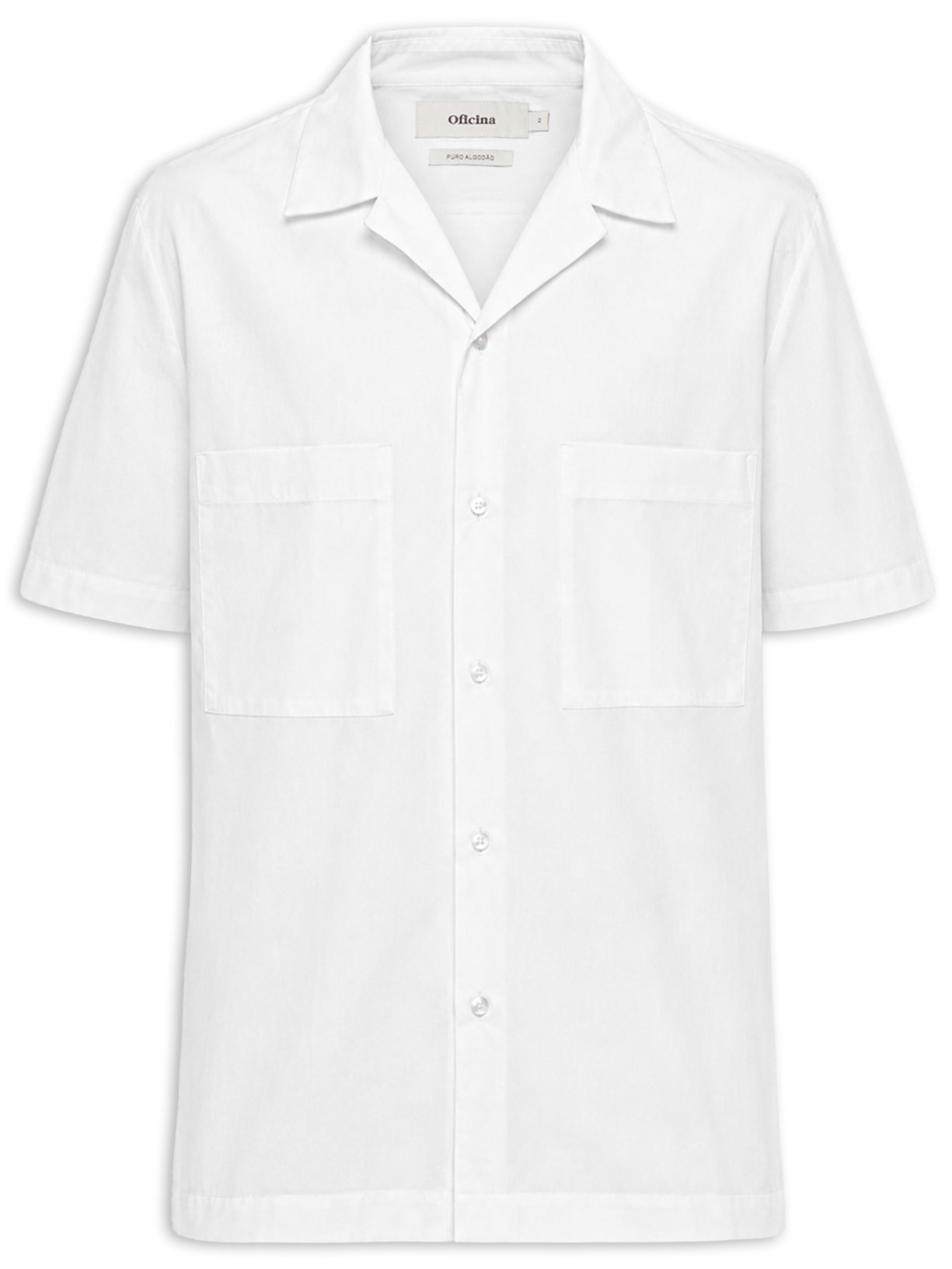 Camisa Masculina Manga Curta Paper Branco Oficina Reserva