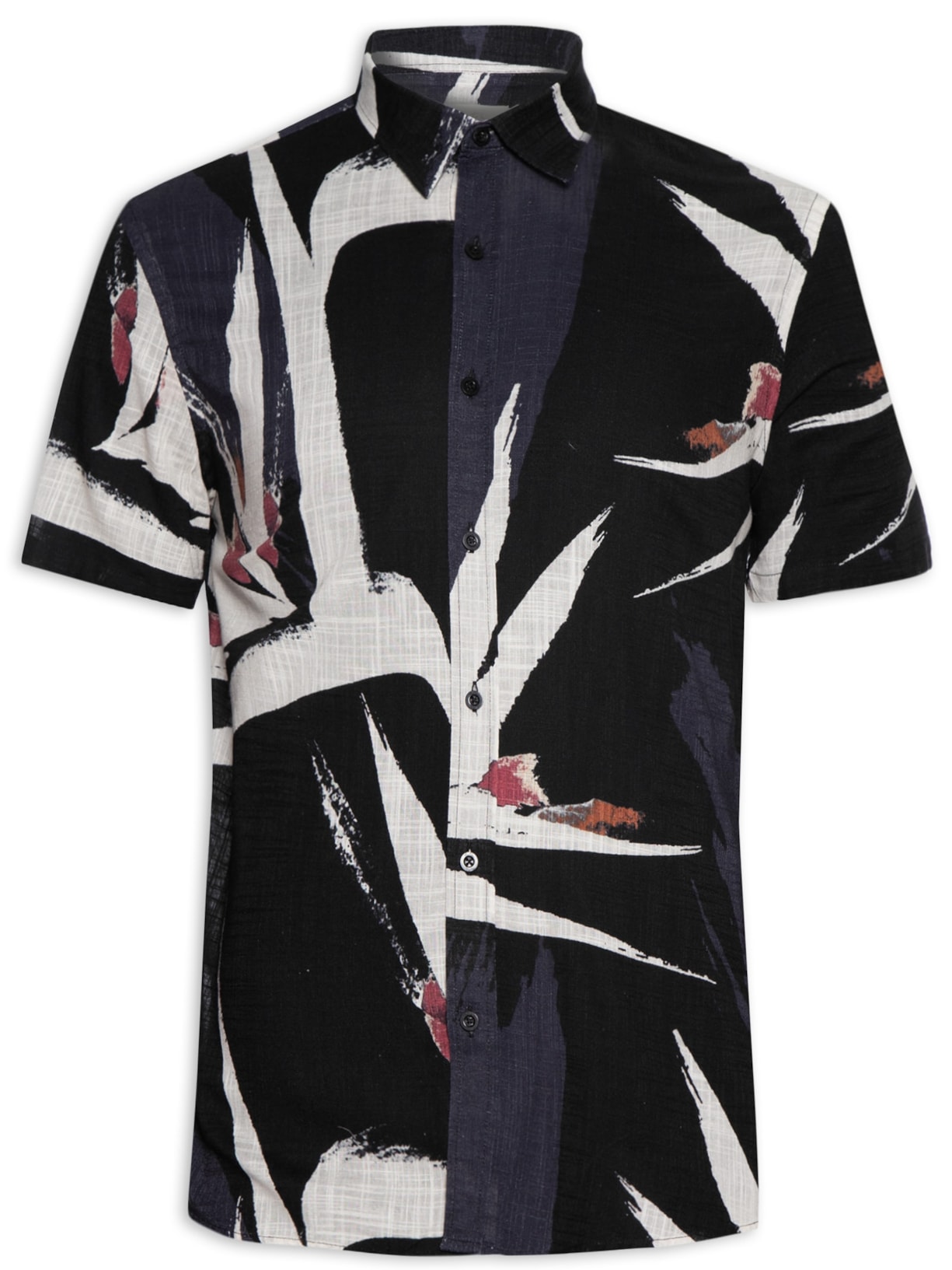 Camisa Masculina Manga Curta Paradise Brush - Preto