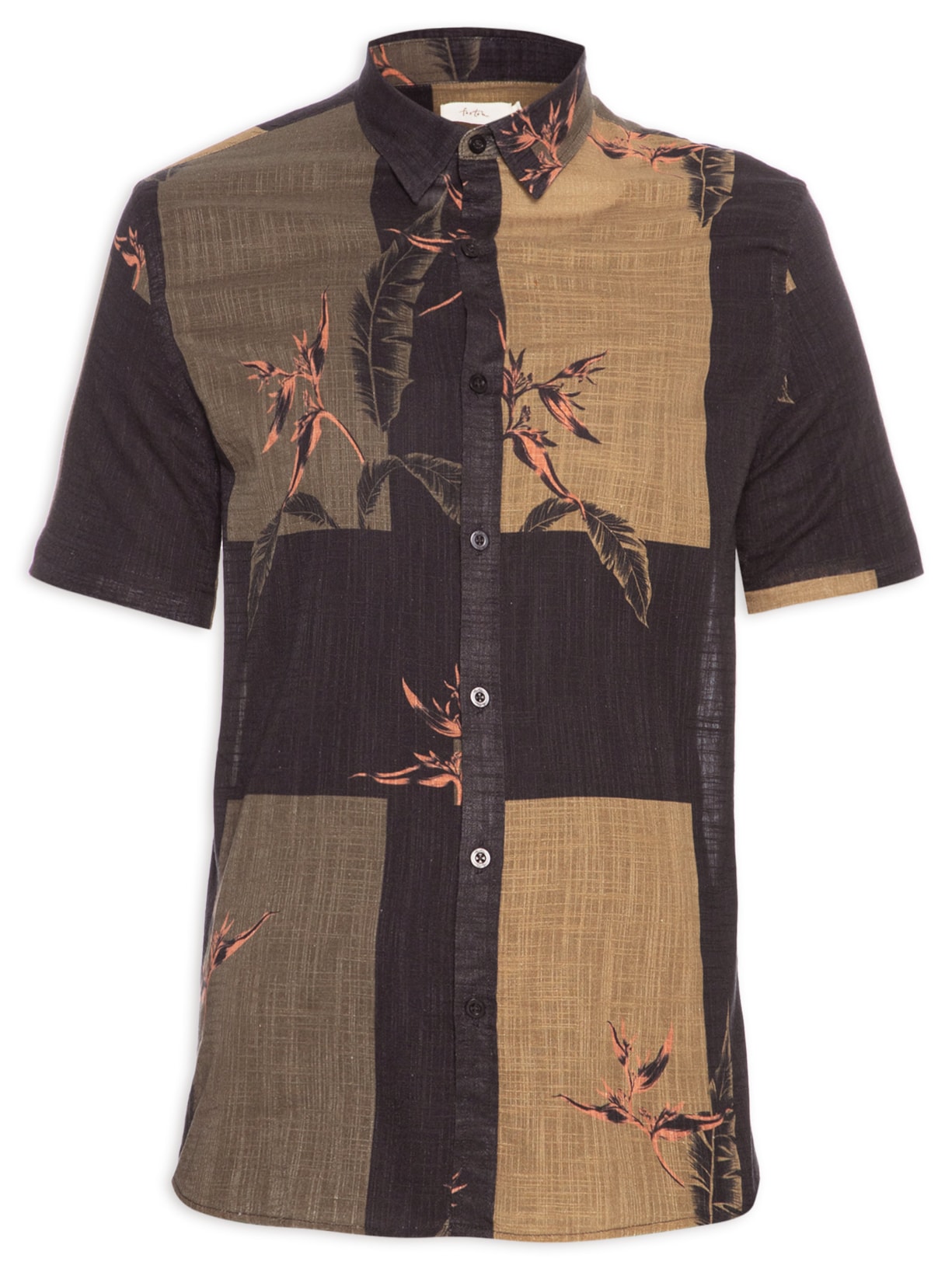 Camisa Masculina Manga Curta Paradise - Preto