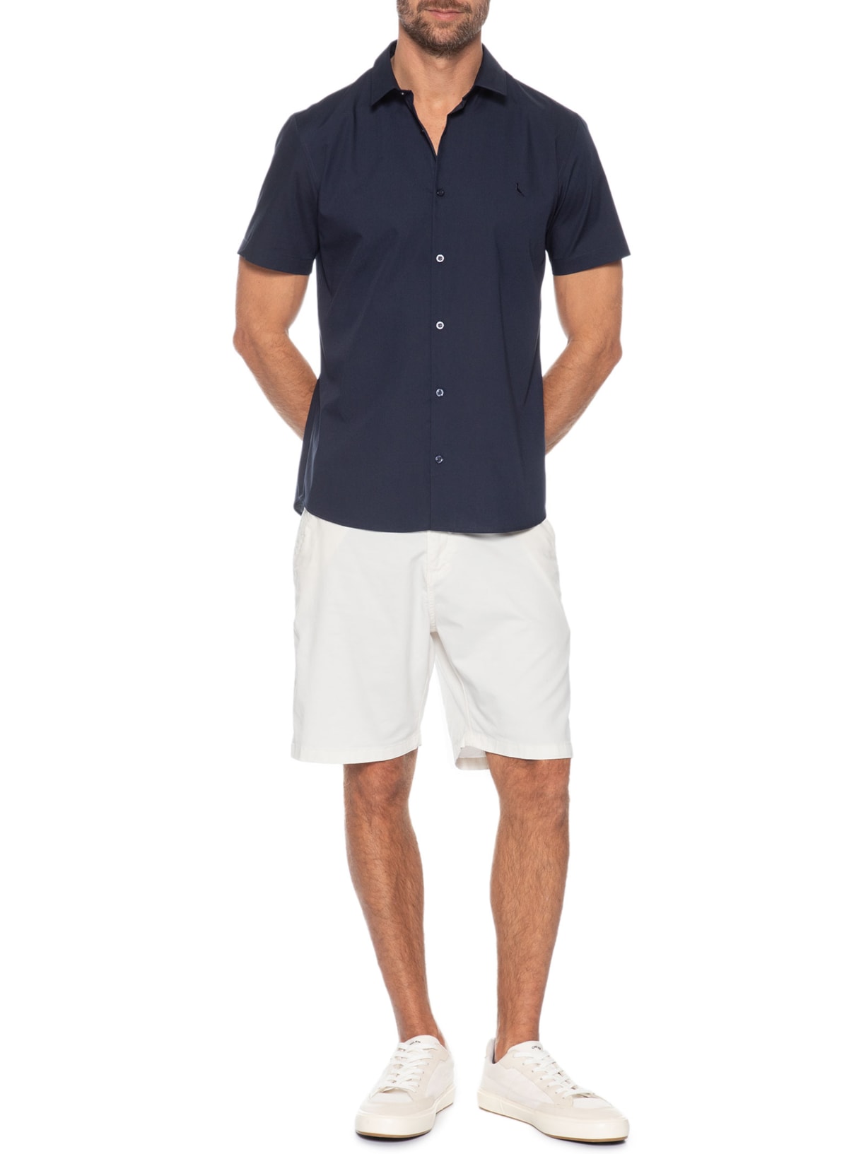 Camisa Masculina Manga Curta Prado Azul Reserva