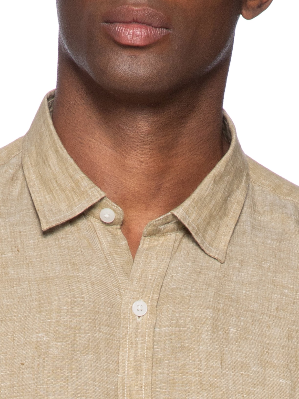 Camisa Masculina Manga Curta Puro Linho Estival Marrom Foxton