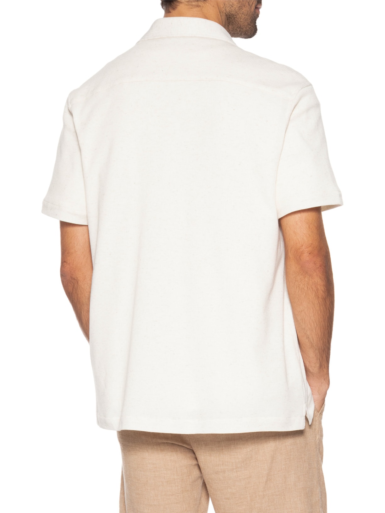 Camisa Masculina Manga Curta Quadrile Branco Zapalla