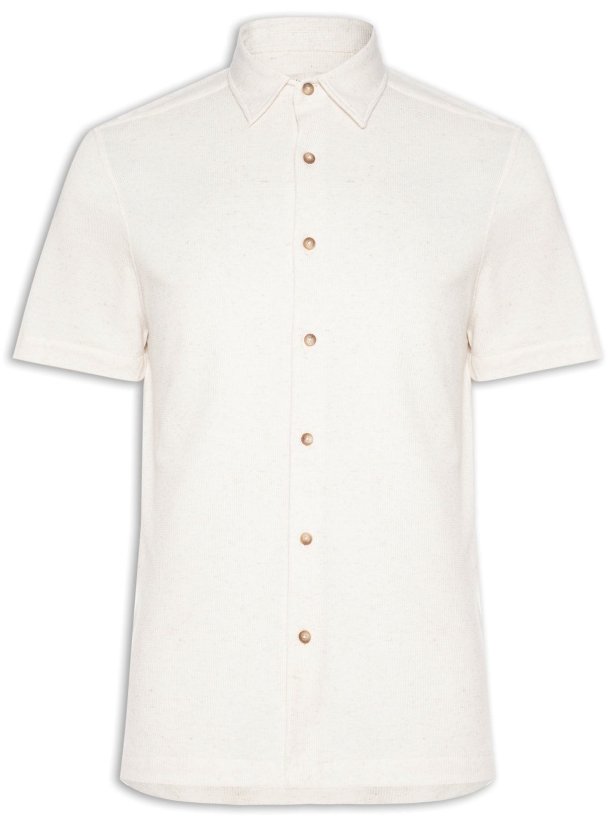 Camisa Masculina Manga Curta Quadrile Branco Zapalla