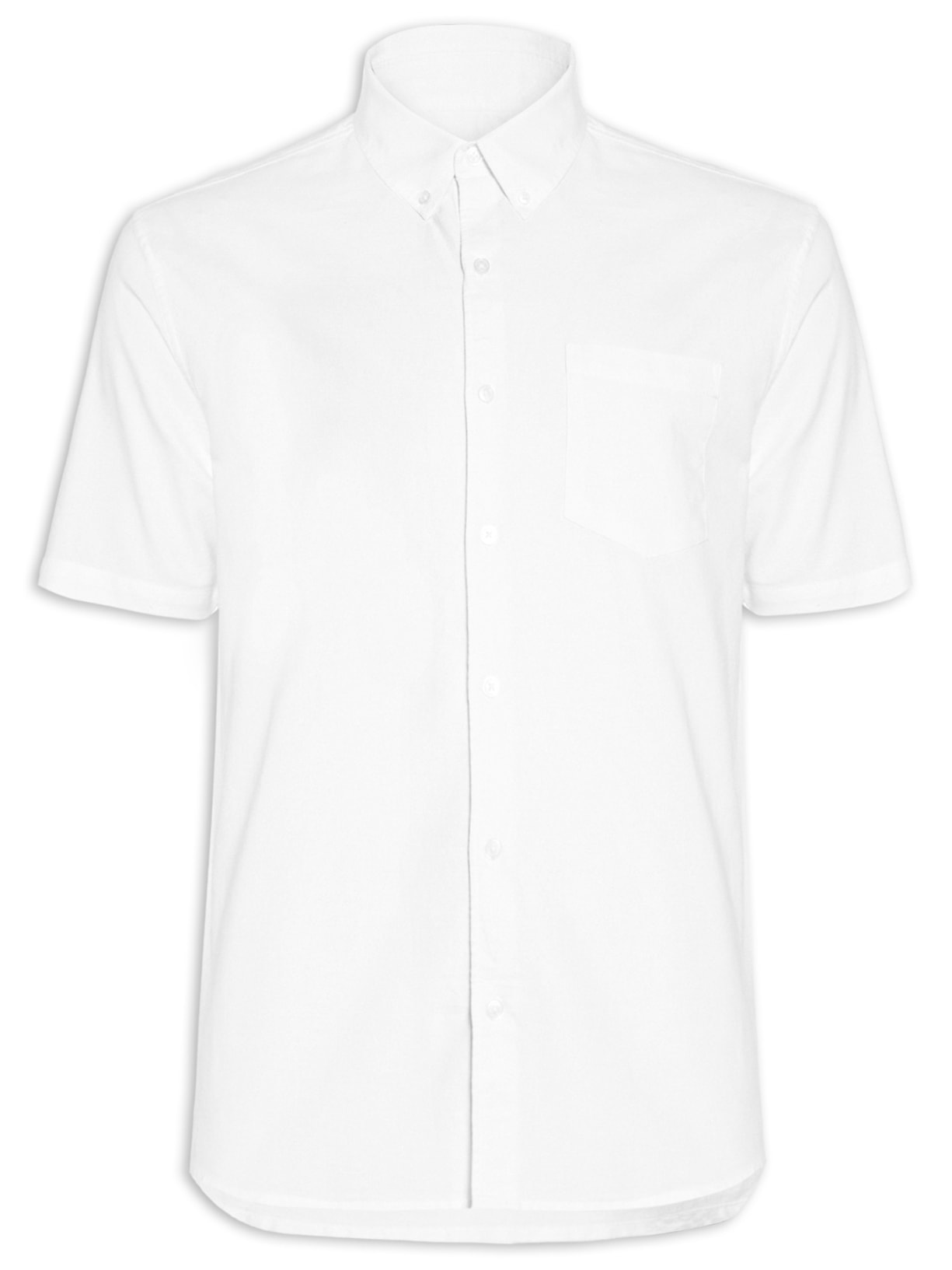 Camisa Masculina Manga Curta Regular - Branco