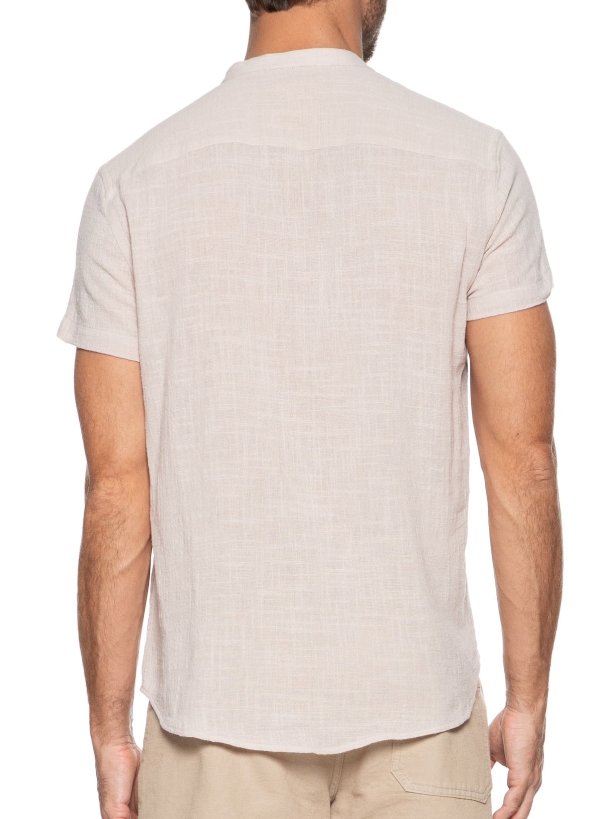 Camisa Masculina Manga Curta Santorini Bege Sergio K