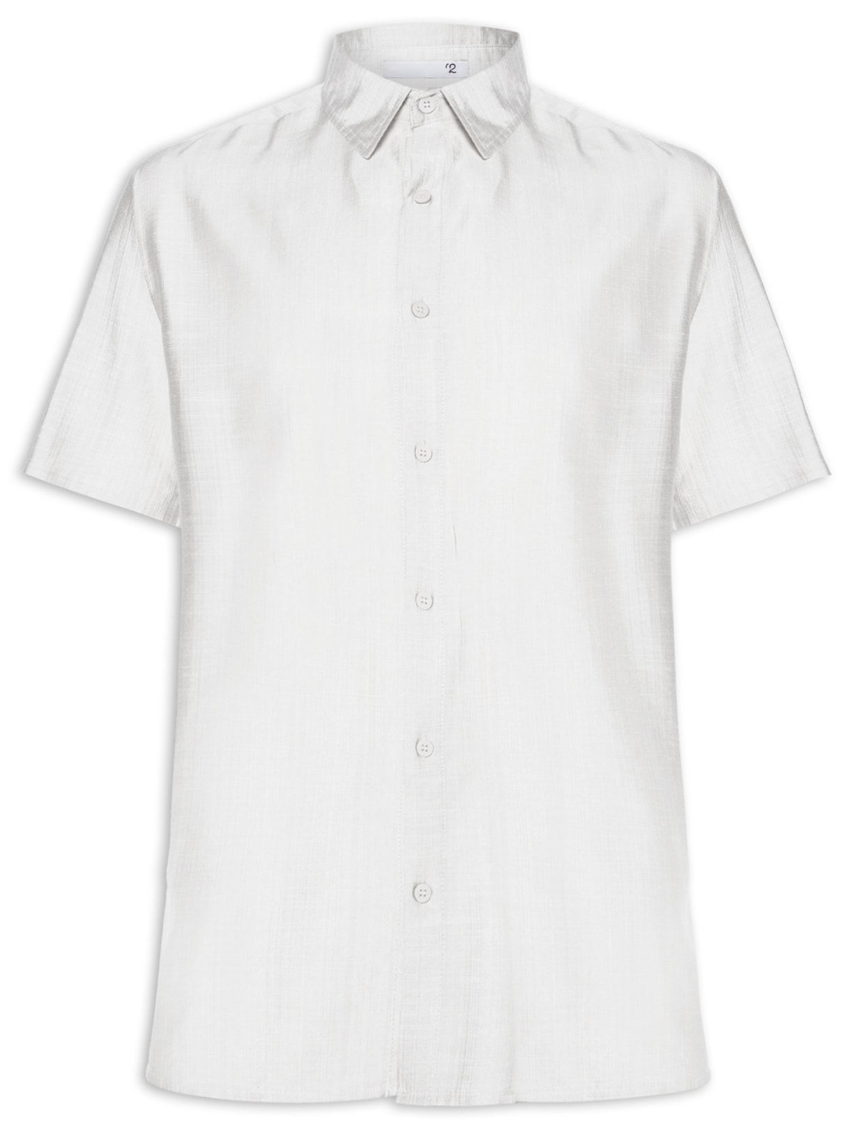 Camisa Masculina Manga Curta Texturizada - Branco