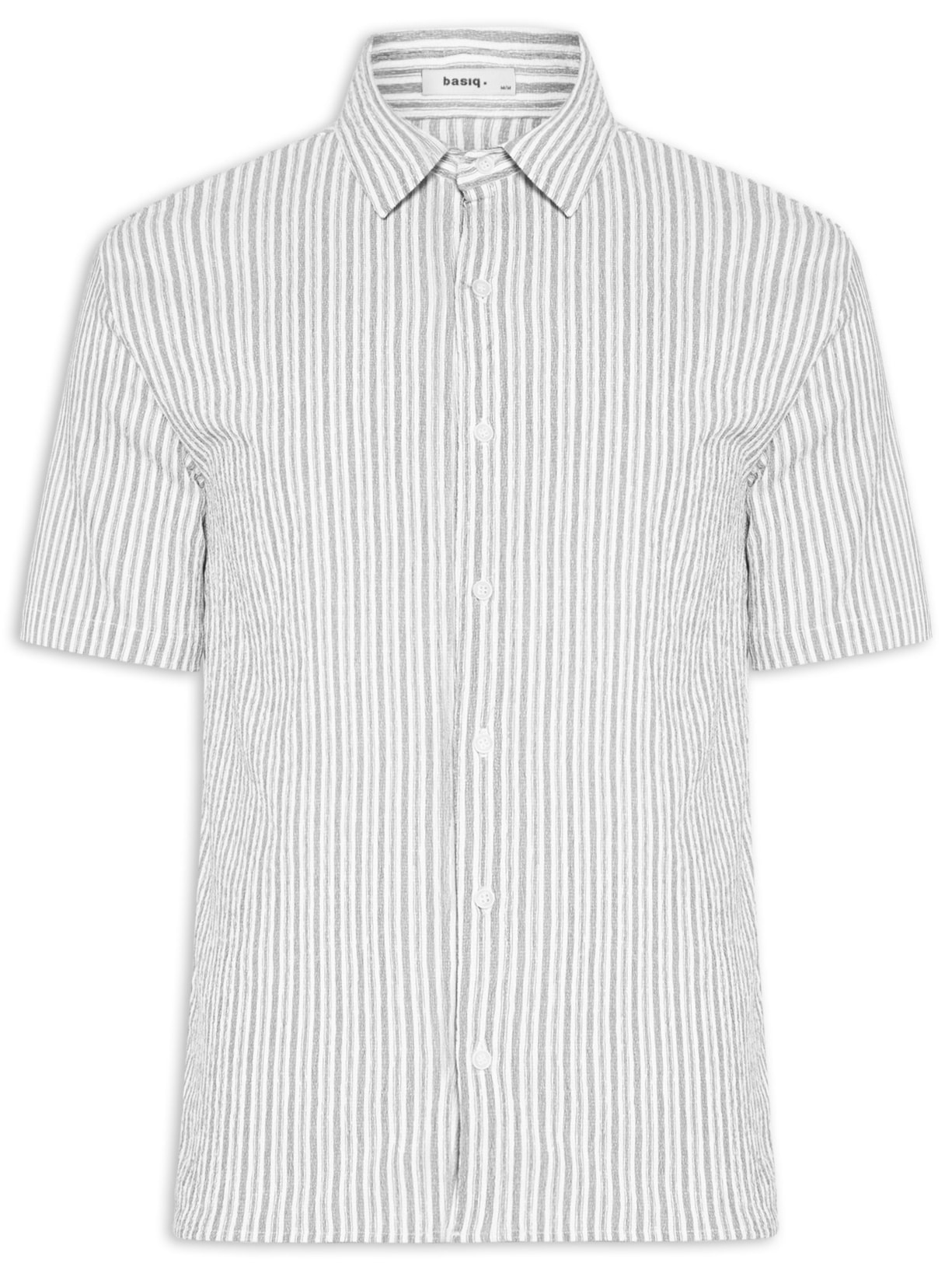 Camisa Masculina Manga Curta Texturizada Branco Basiq Men