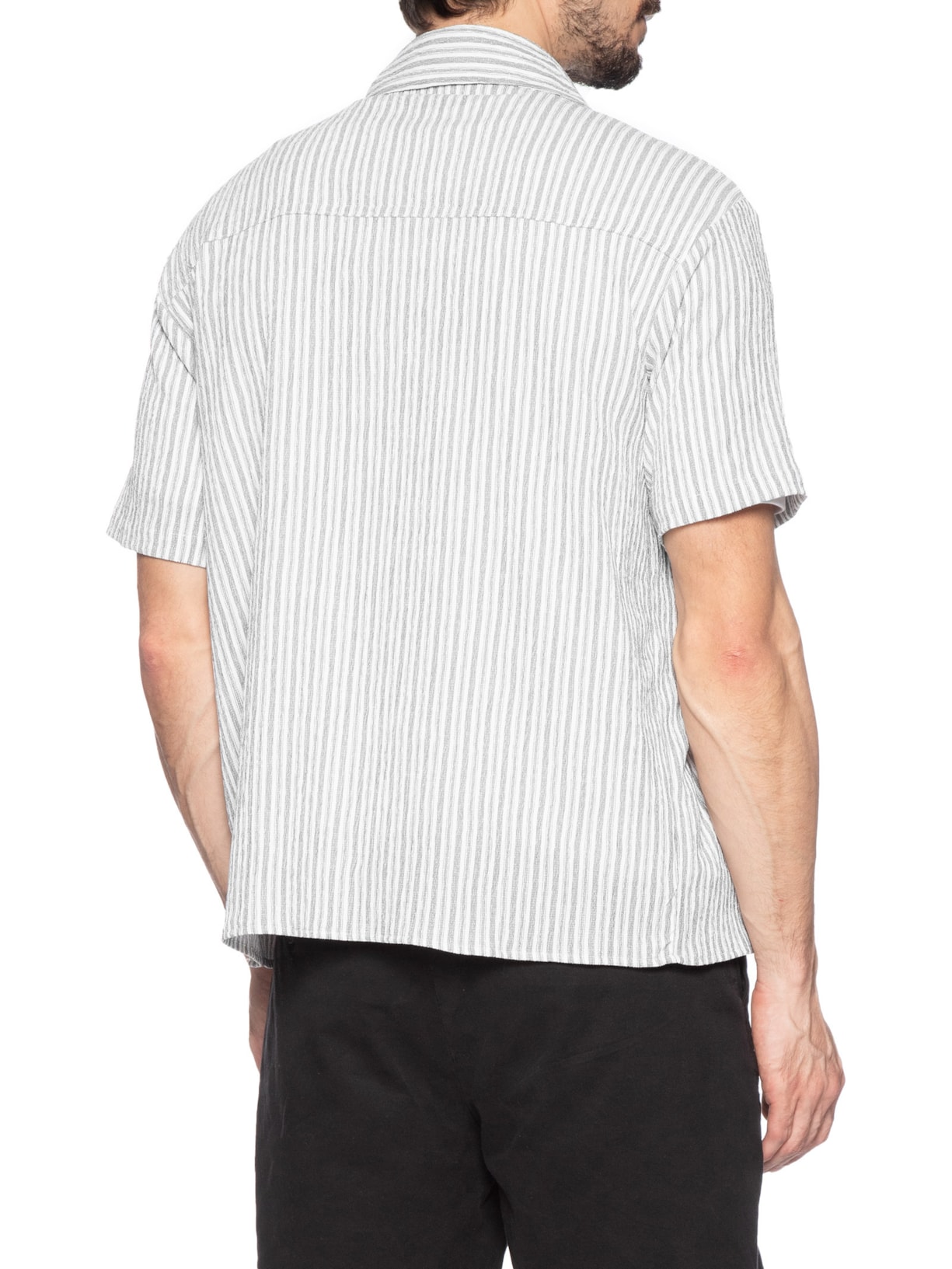 Camisa Masculina Manga Curta Texturizada Branco Basiq Men