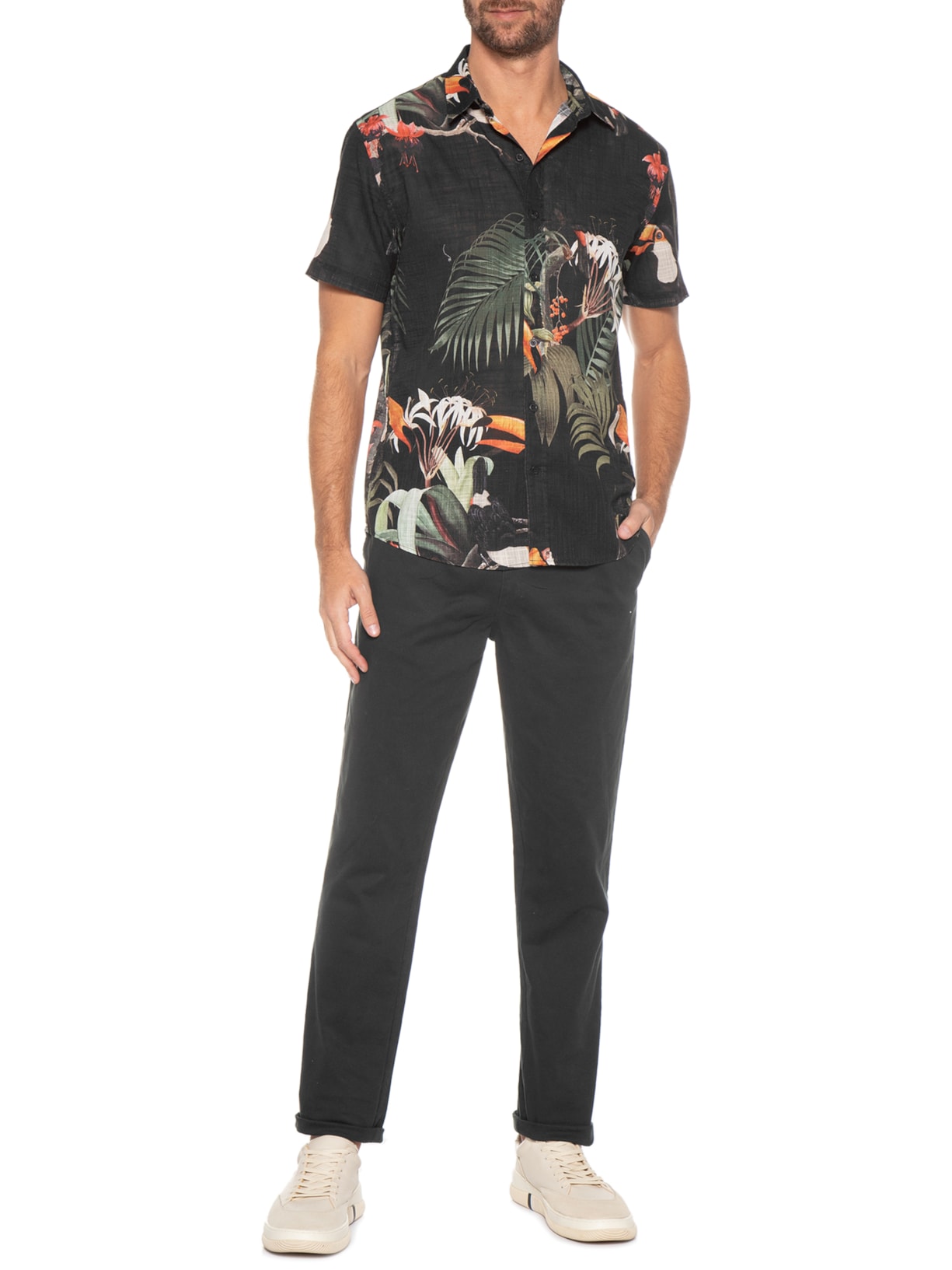 Camisa Masculina Manga Curta Tucano Preto Foxton