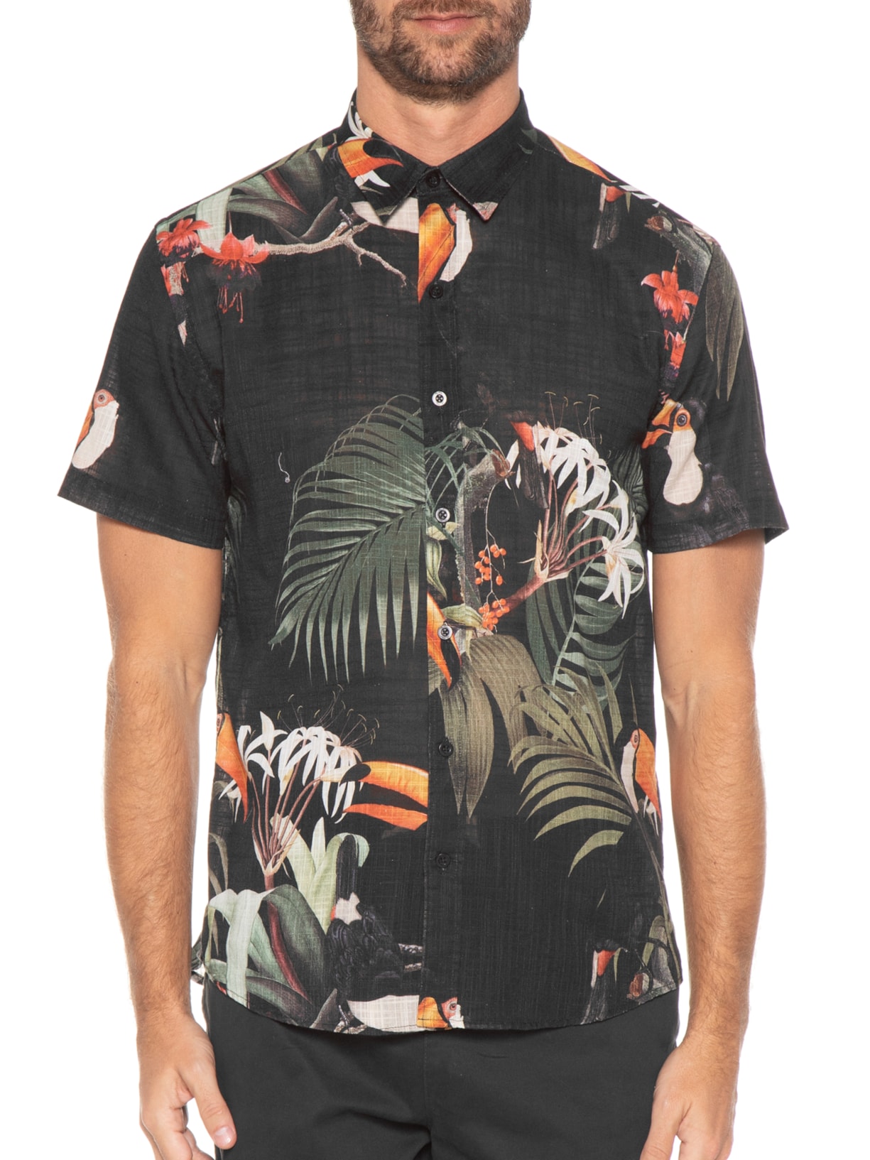Camisa Masculina Manga Curta Tucano Preto Foxton