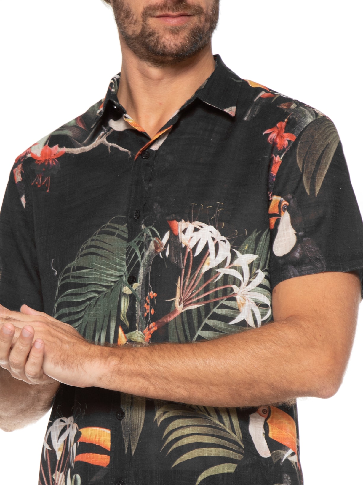 Camisa Masculina Manga Curta Tucano Preto Foxton