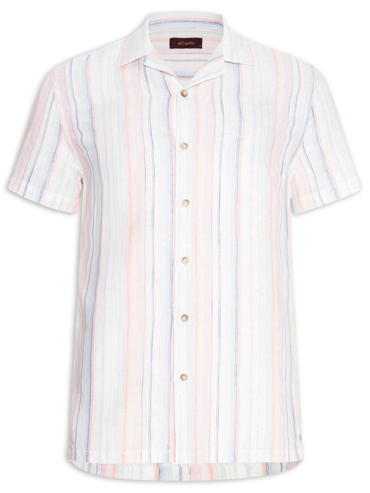 Camisa Masculina Manga Curta Turista Listras Color - Off White