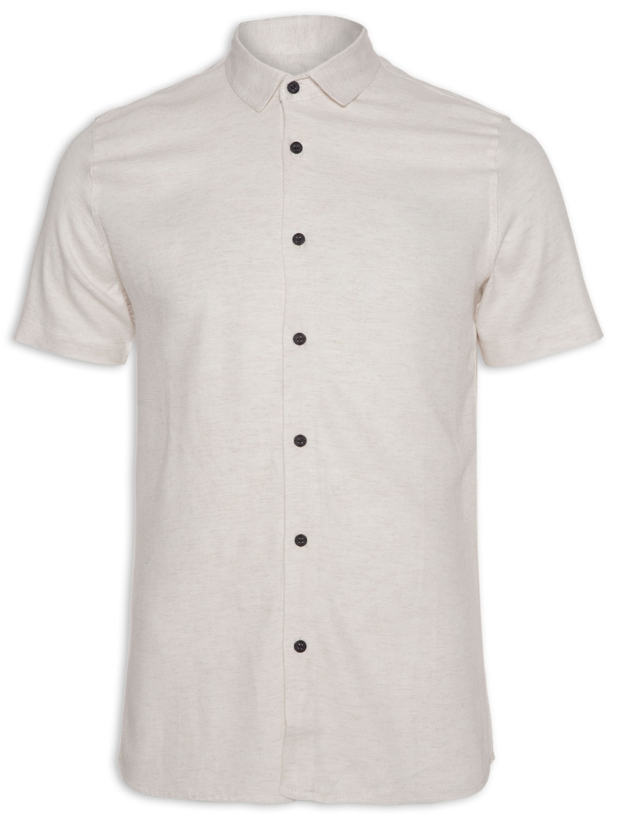 Camisa Masculina Manga Curta Twill Linen - Off White