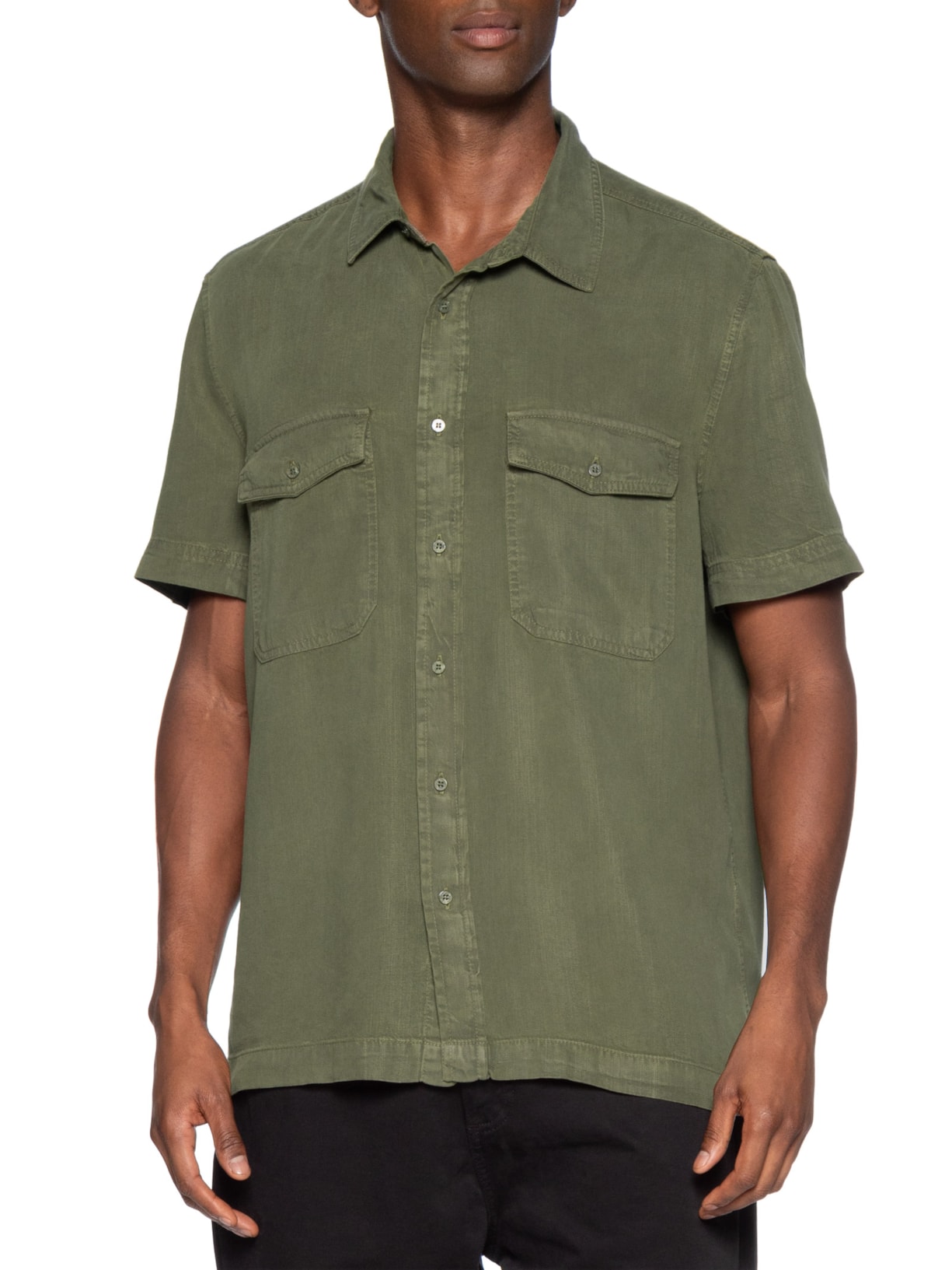 Camisa Masculina Manga Curta Used Utility – Verde Osklen