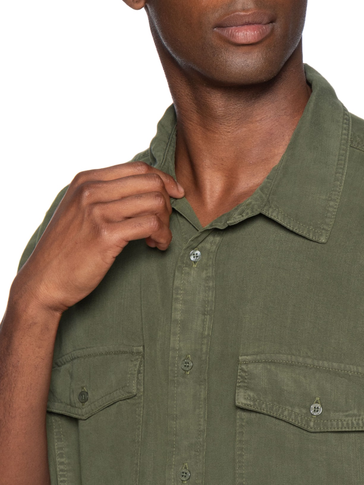 Camisa Masculina Manga Curta Used Utility – Verde Osklen