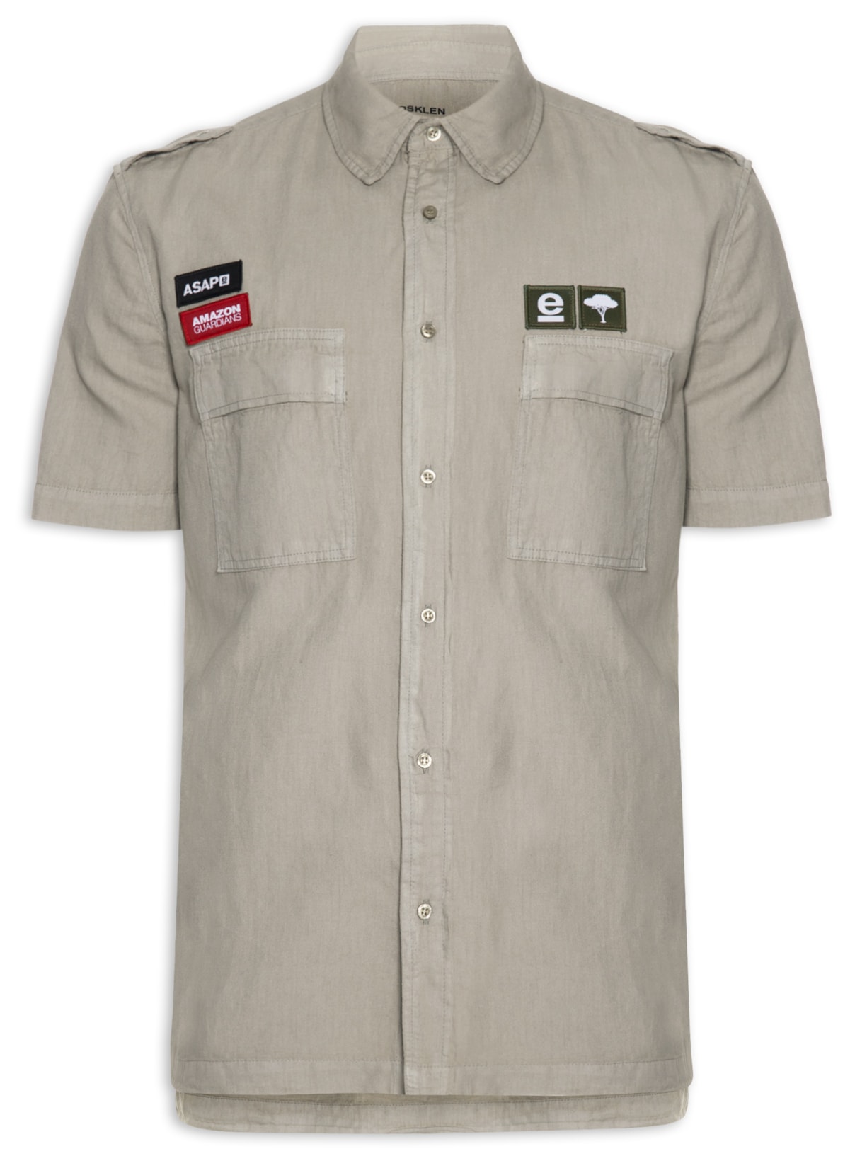 Camisa Masculina Manga Curta Utility Hemp - Bege