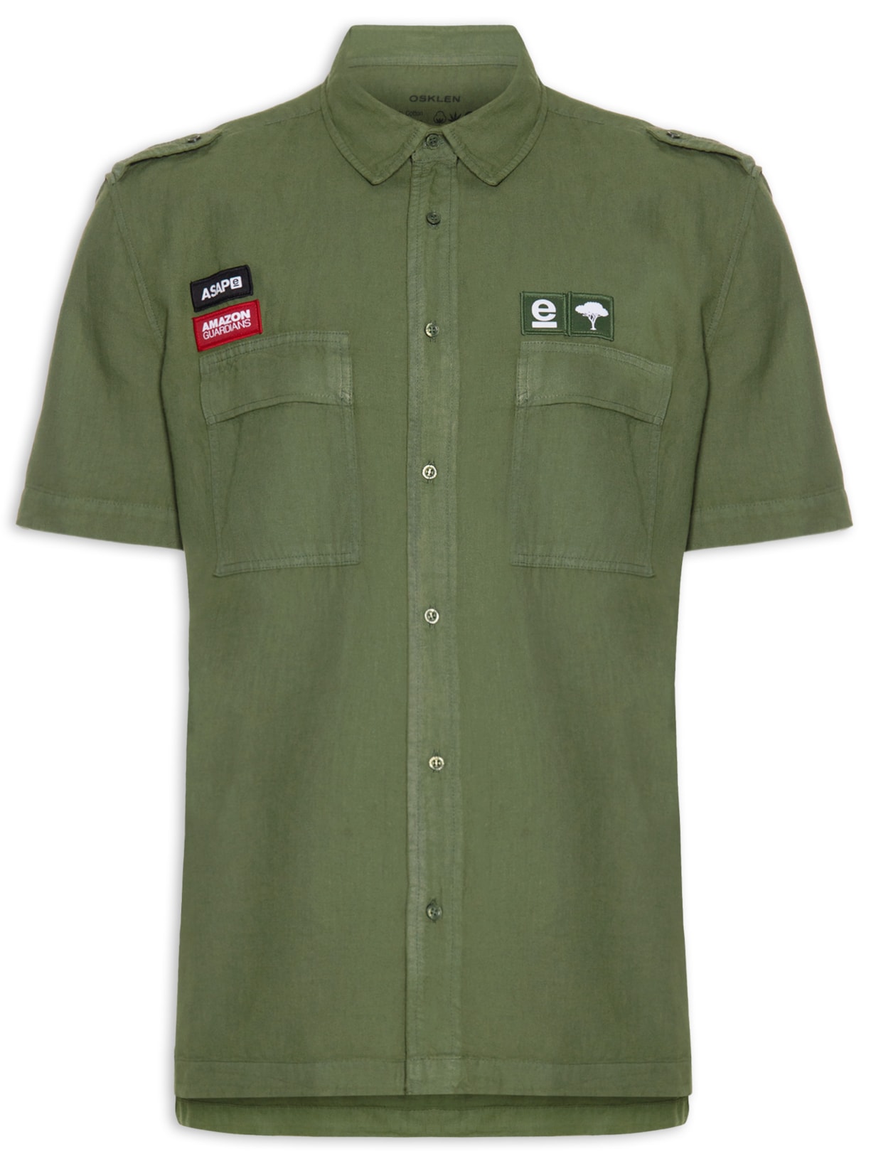 Camisa Masculina Manga Curta Utility Hemp - Verde
