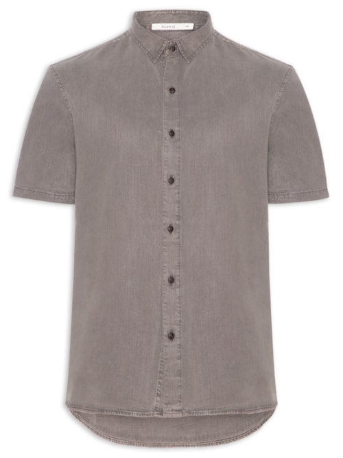 Camisa Masculina Manga Curta Uyuni - Cinza
