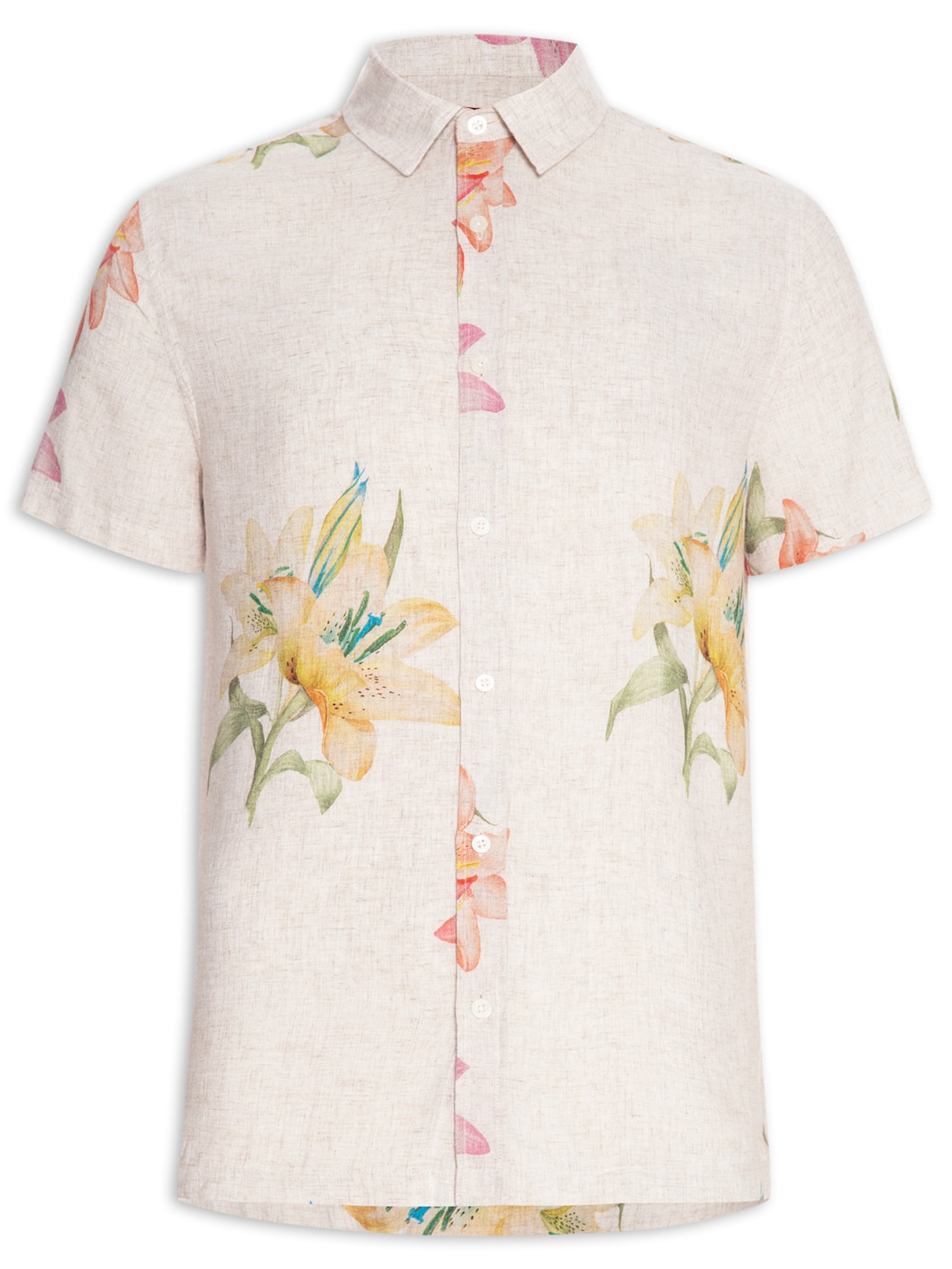 Camisa Masculina Manga Curta Valley - Bege