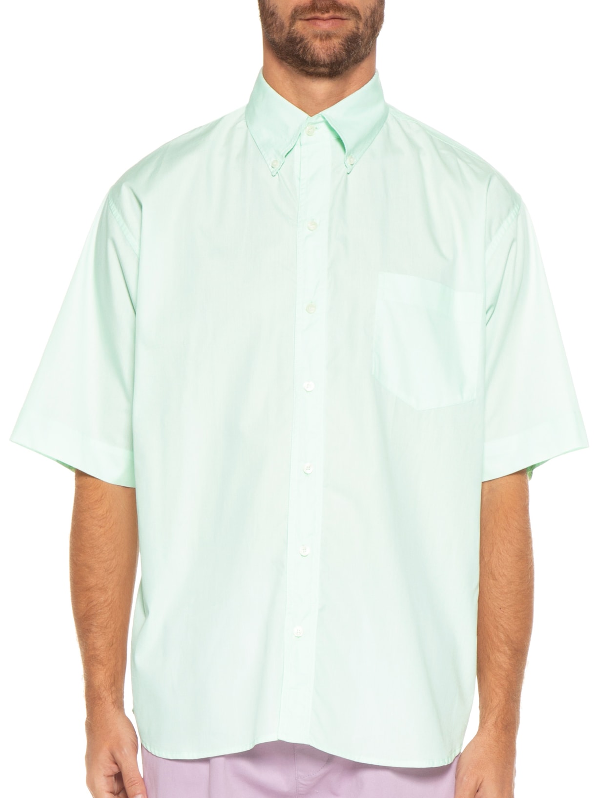 Camisa Masculina Manga Curta Verde Torinno